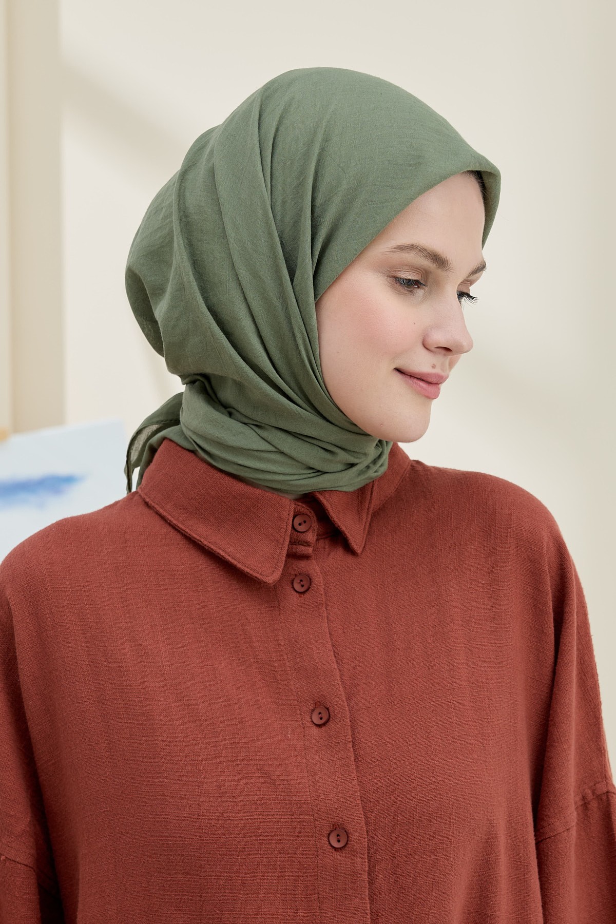 Neo Cotton Scarf - Khaki