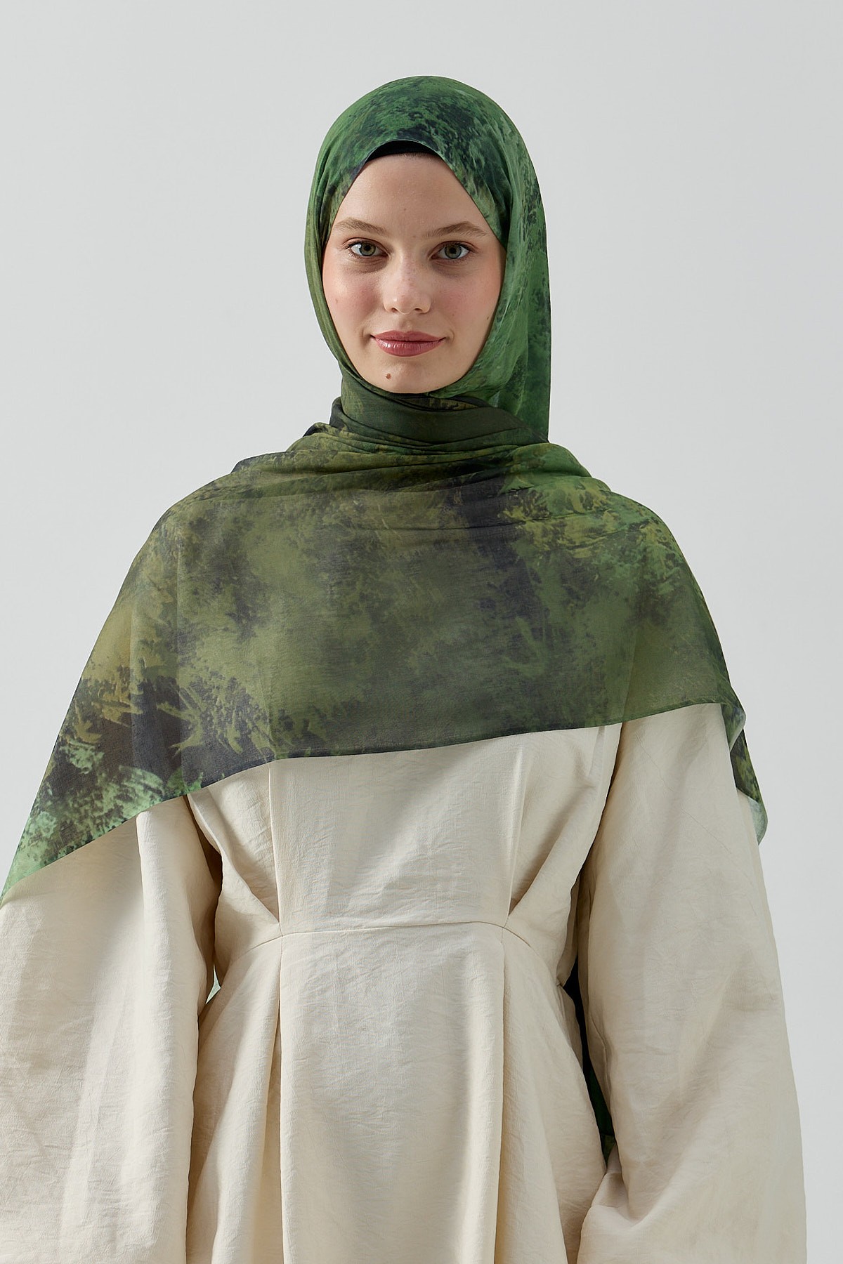 Viola Desen Aya Şal - Haki-Yeşil