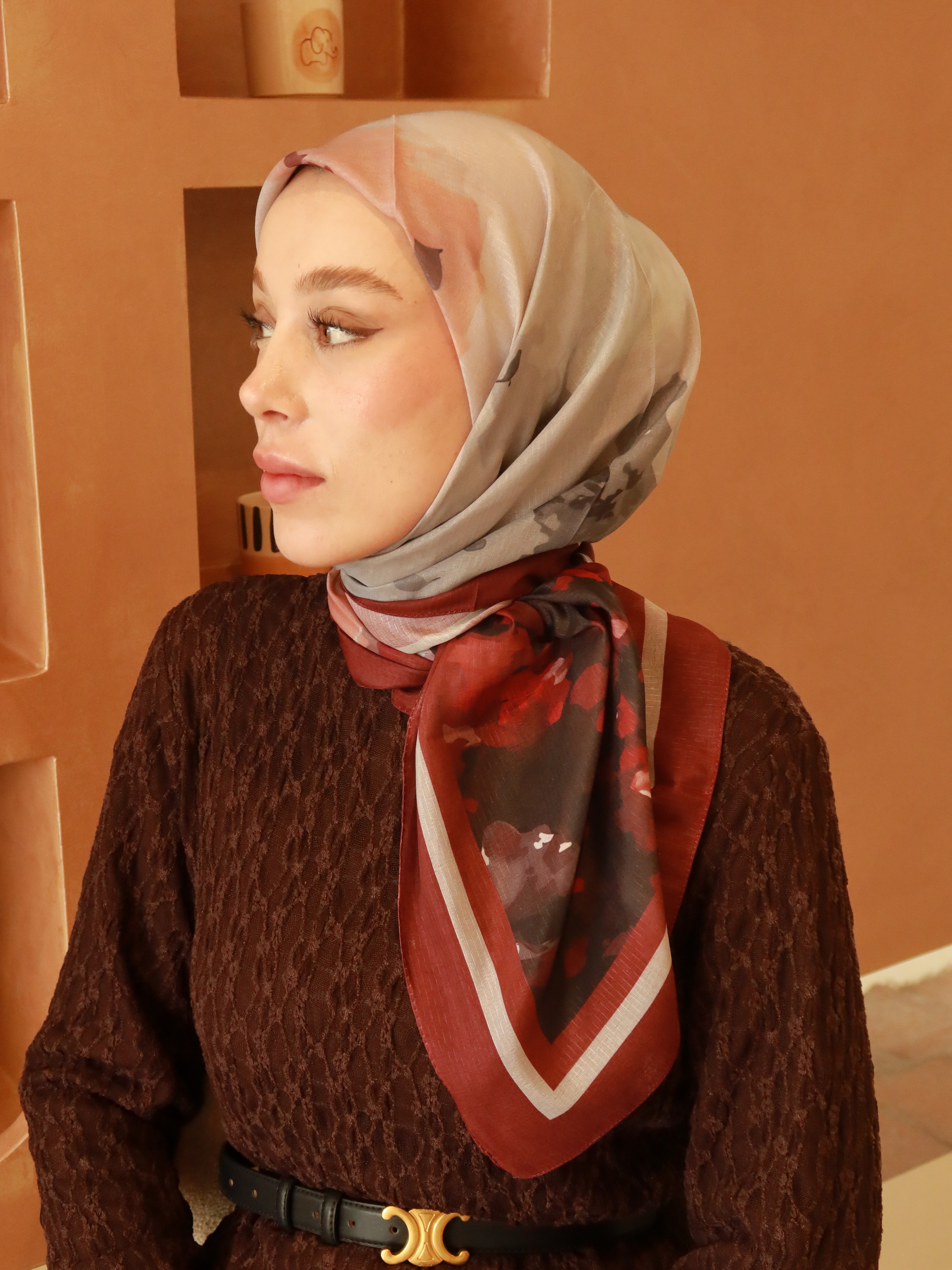 Myren Desen Lina Eşarp - Bordo