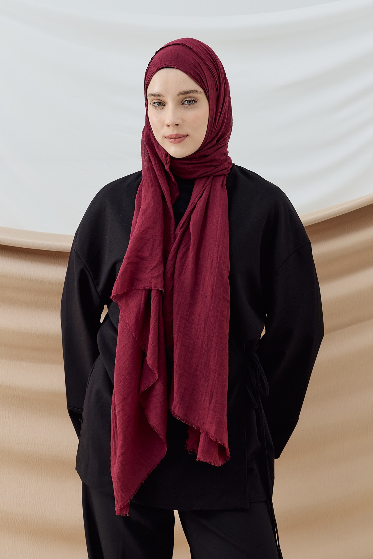 Aya Serisi Şal - Koyu Bordo