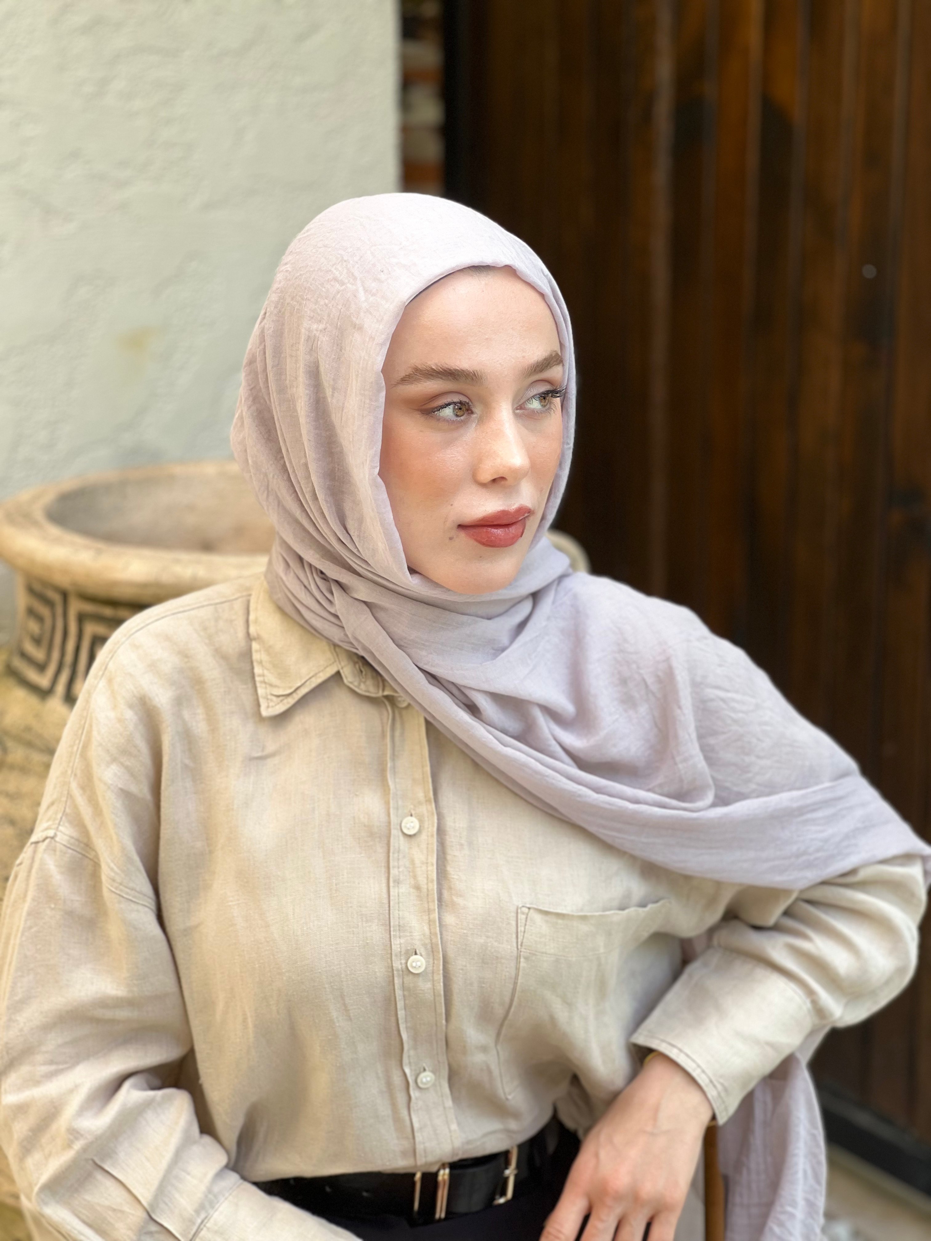 Aya Serisi Şal - Açık Gri