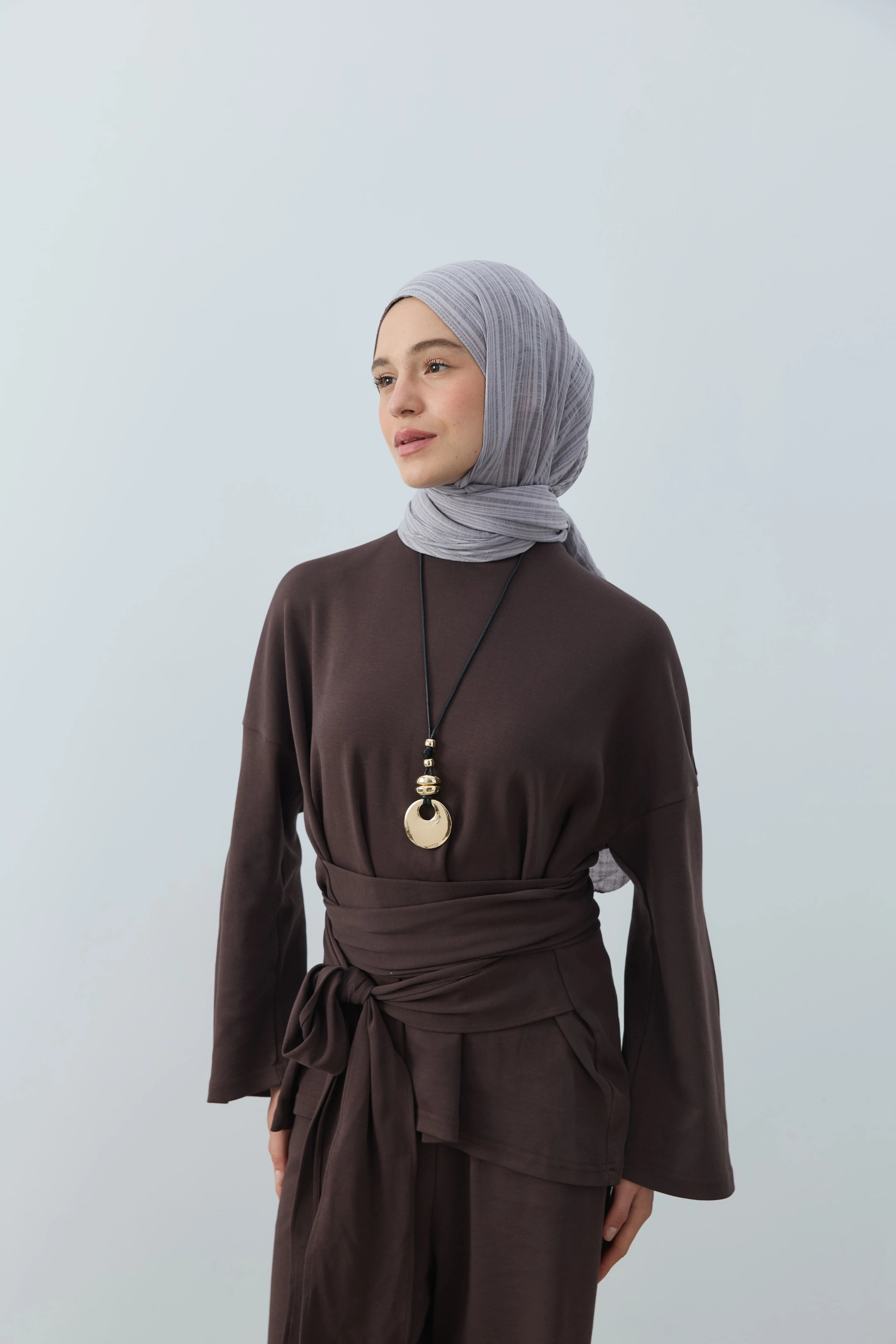 Misto Pamuk Serisi Şal - Gri Buz