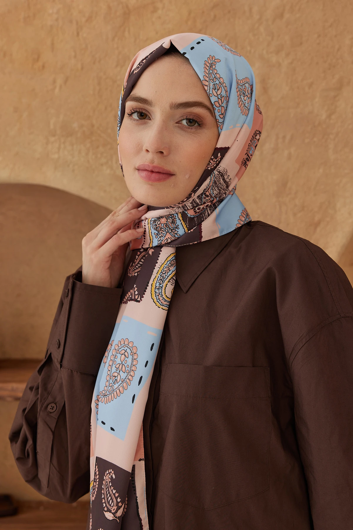 İpeksi Şal Paisley Patchwork Desen