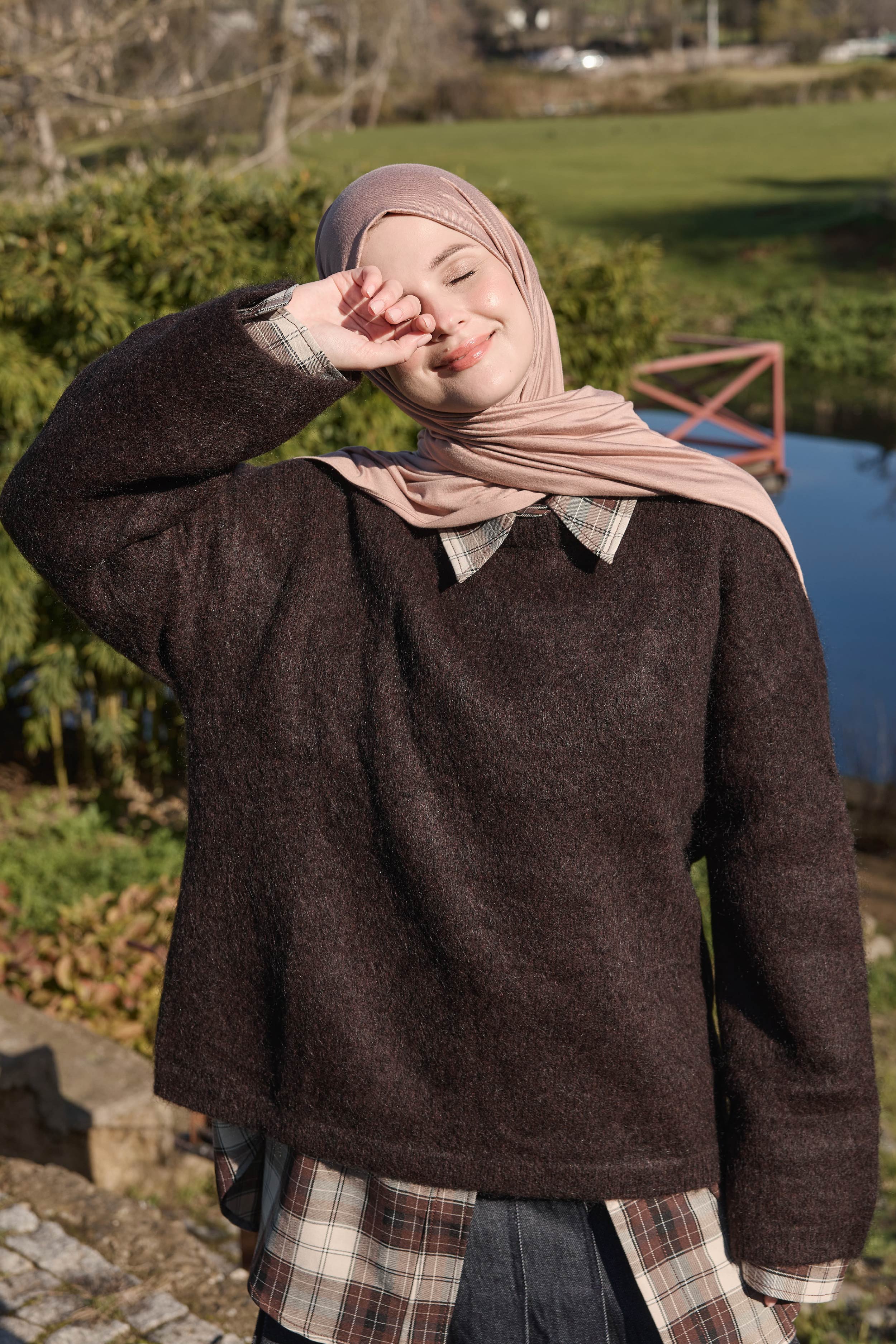 Bambu Penye Şal - Mocha