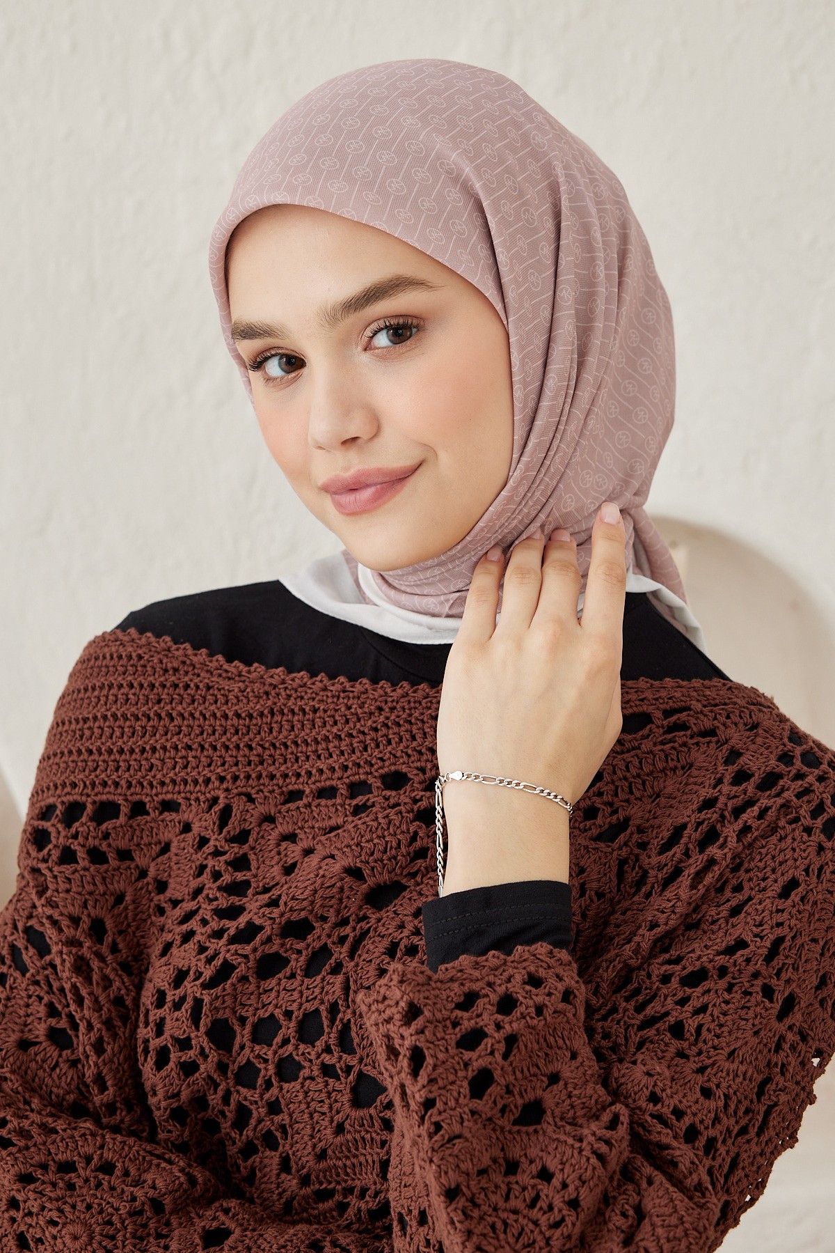 Çizgisel Daire Mk Pamuk Eşarp