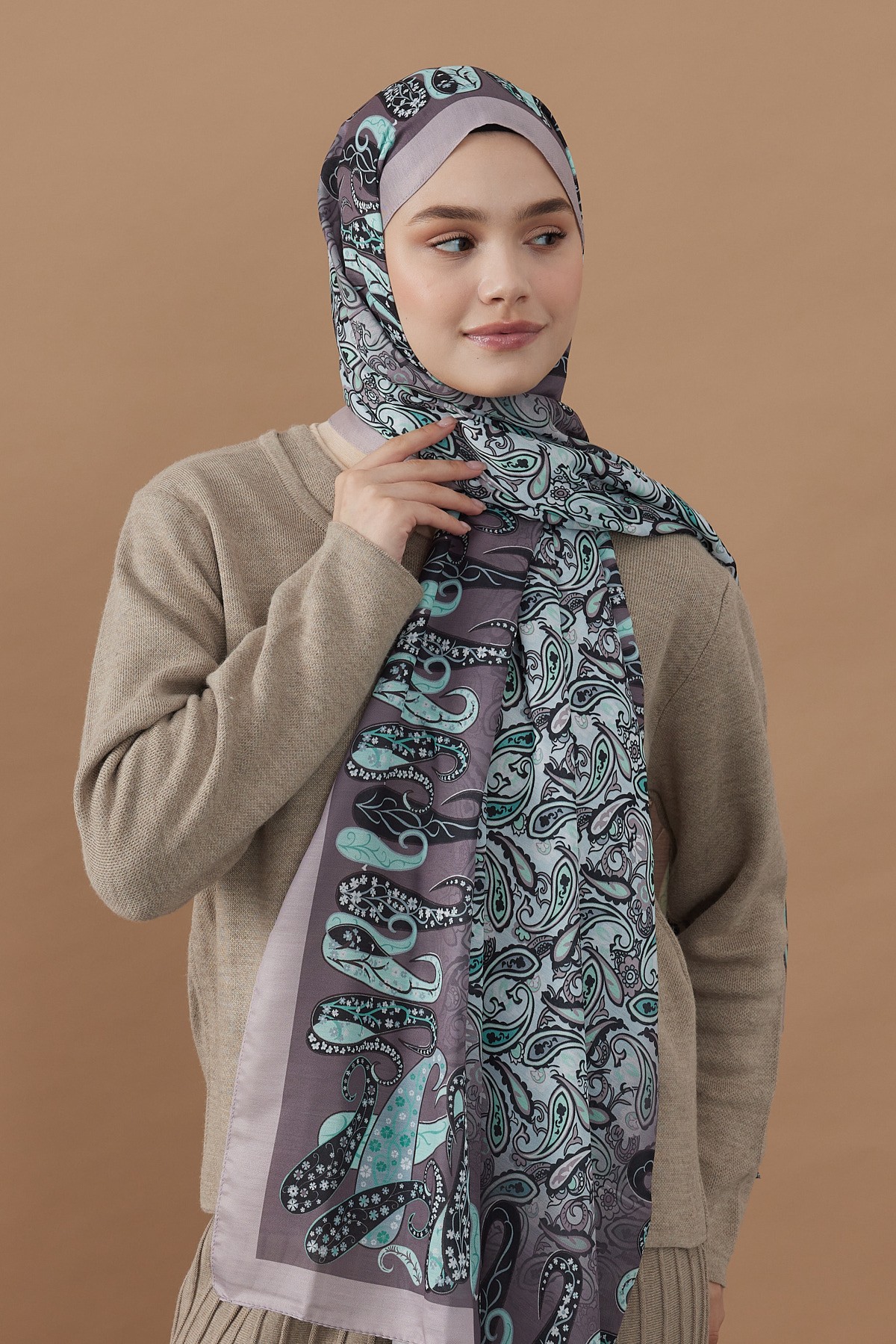 Paisley Flower Desen Pamuk Şal