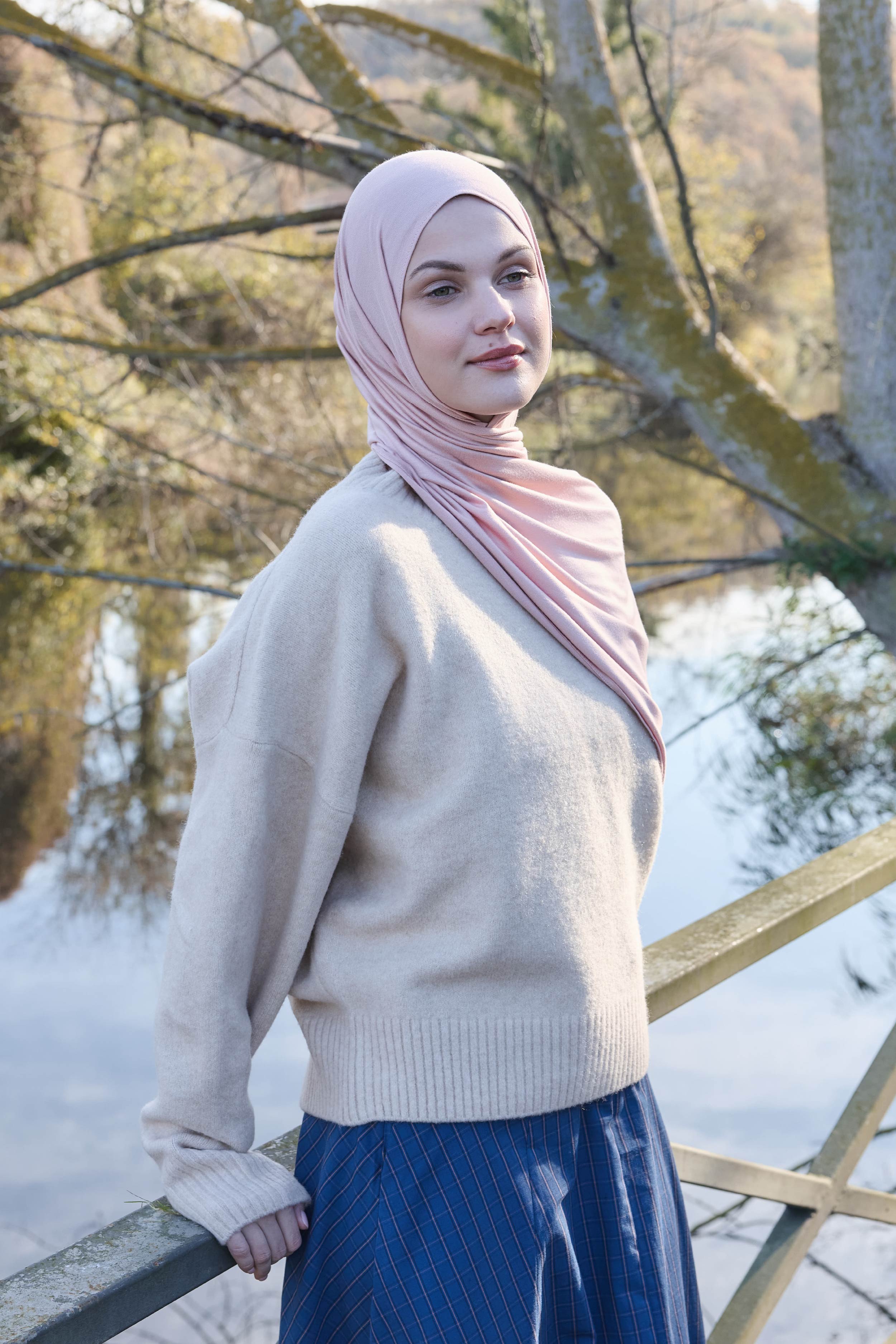 Bambu Penye Şal - Soft Pembe