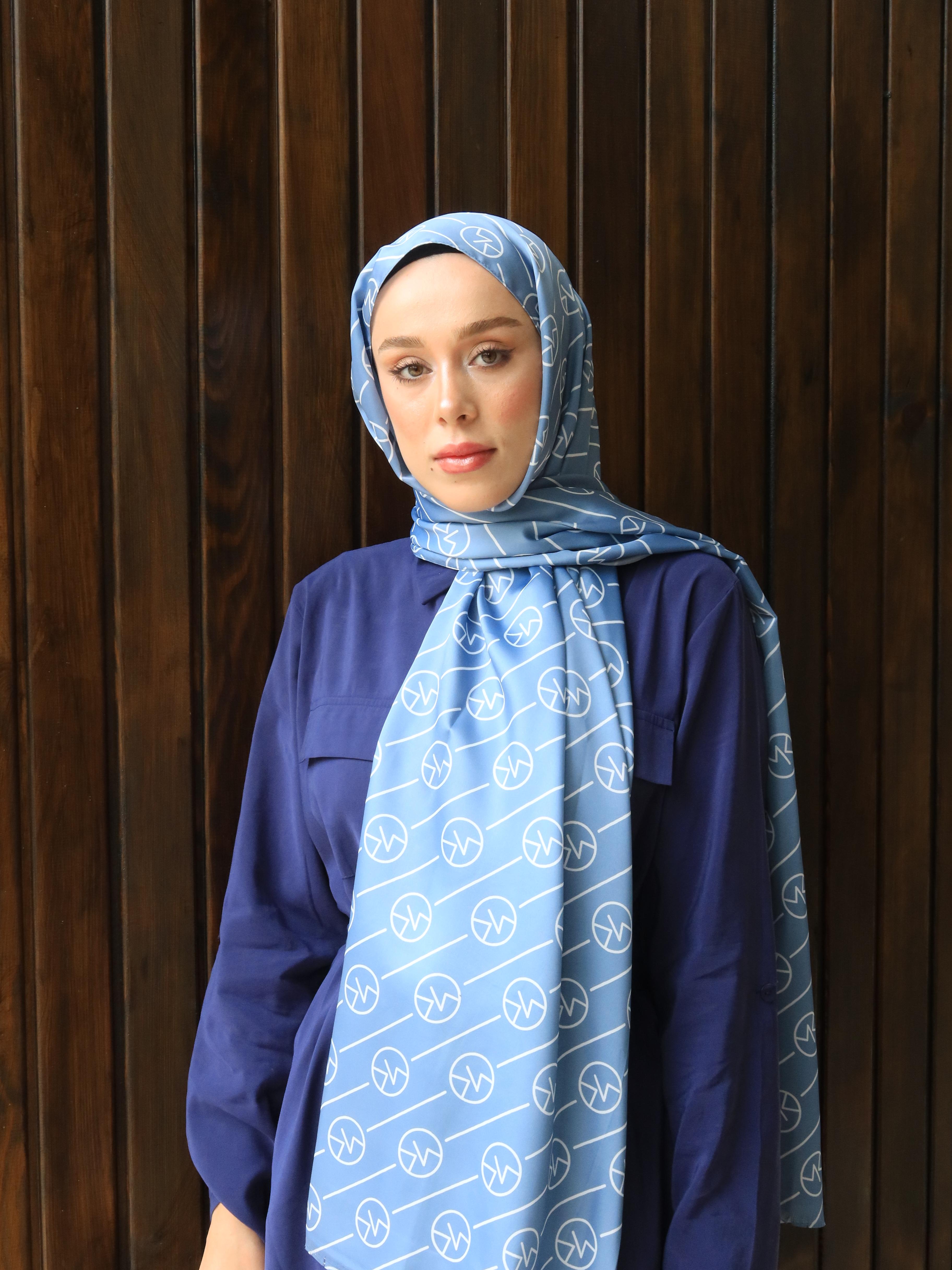 Silky Shawl Stripe Mk Pattern - Açık Mavi