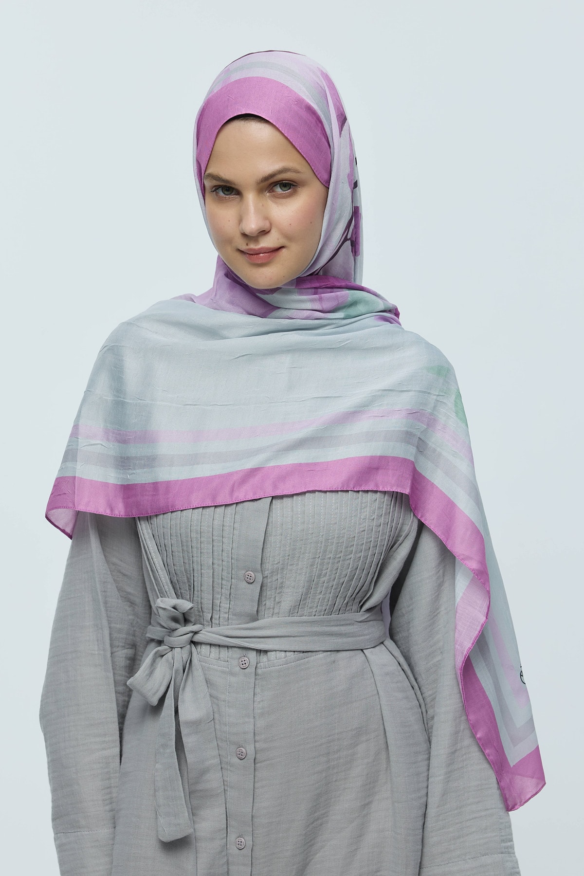 Eylül Desen Bambu Şal - Pembe