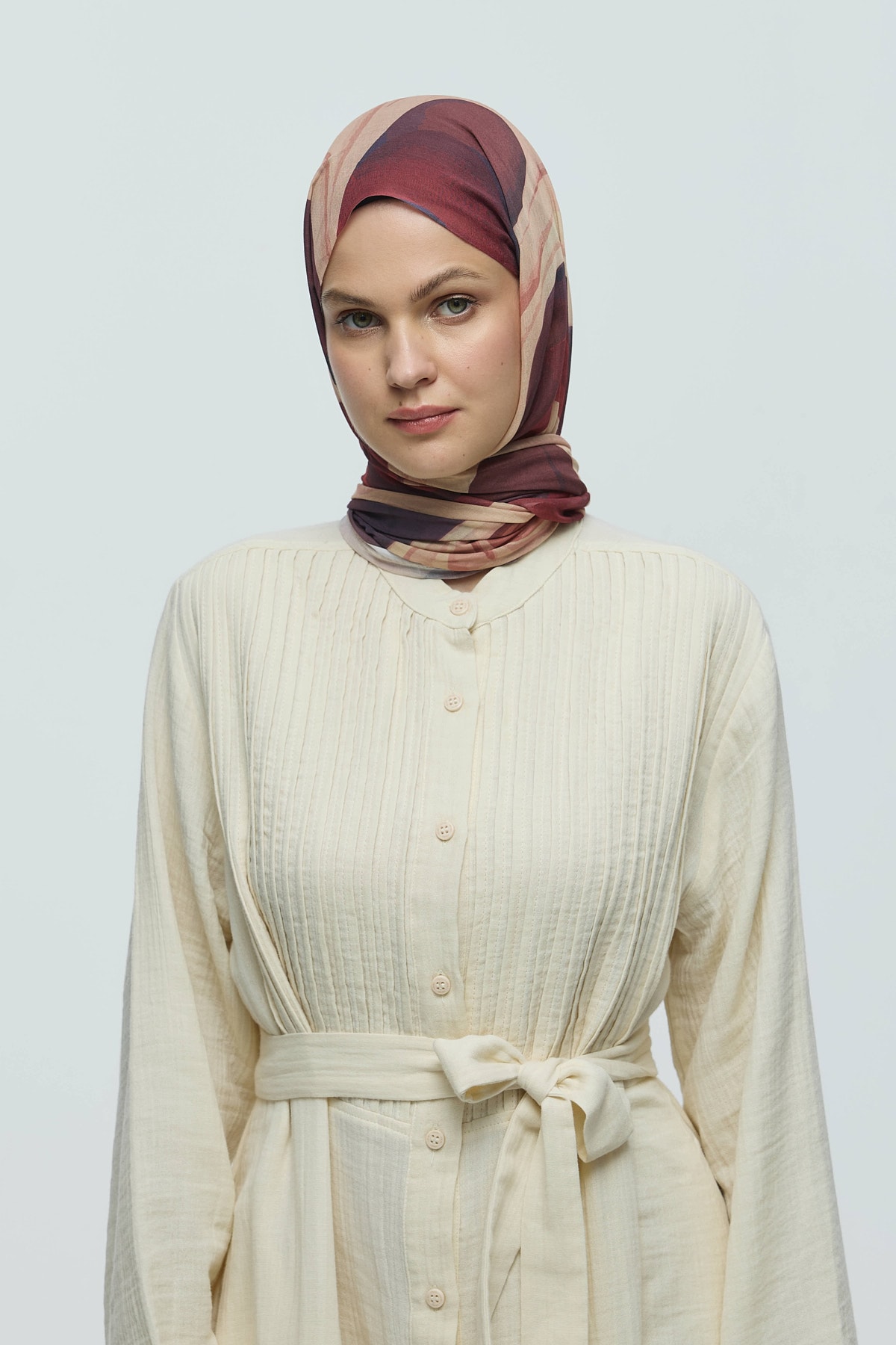 Myris Desen Aya Şal - Samyeli-Bordo