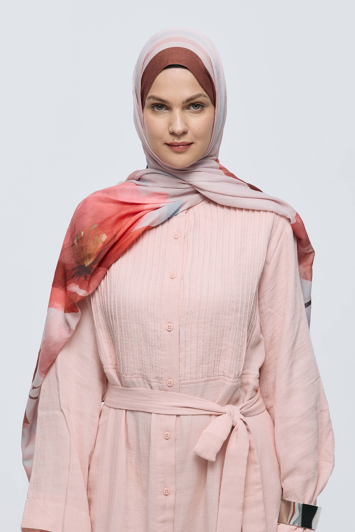 Eylül Desen Bambu Şal - Kahverengi