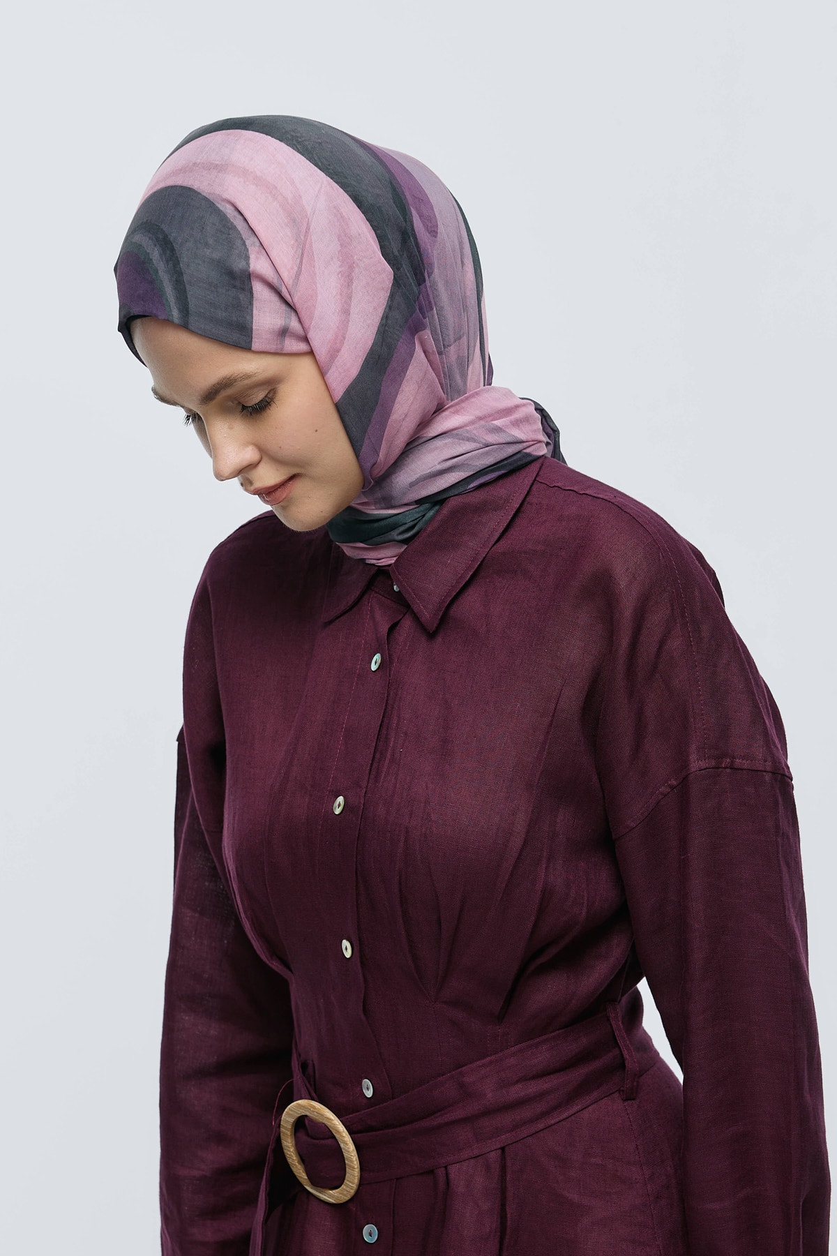 Myris Desen Aya Şal - Pembe