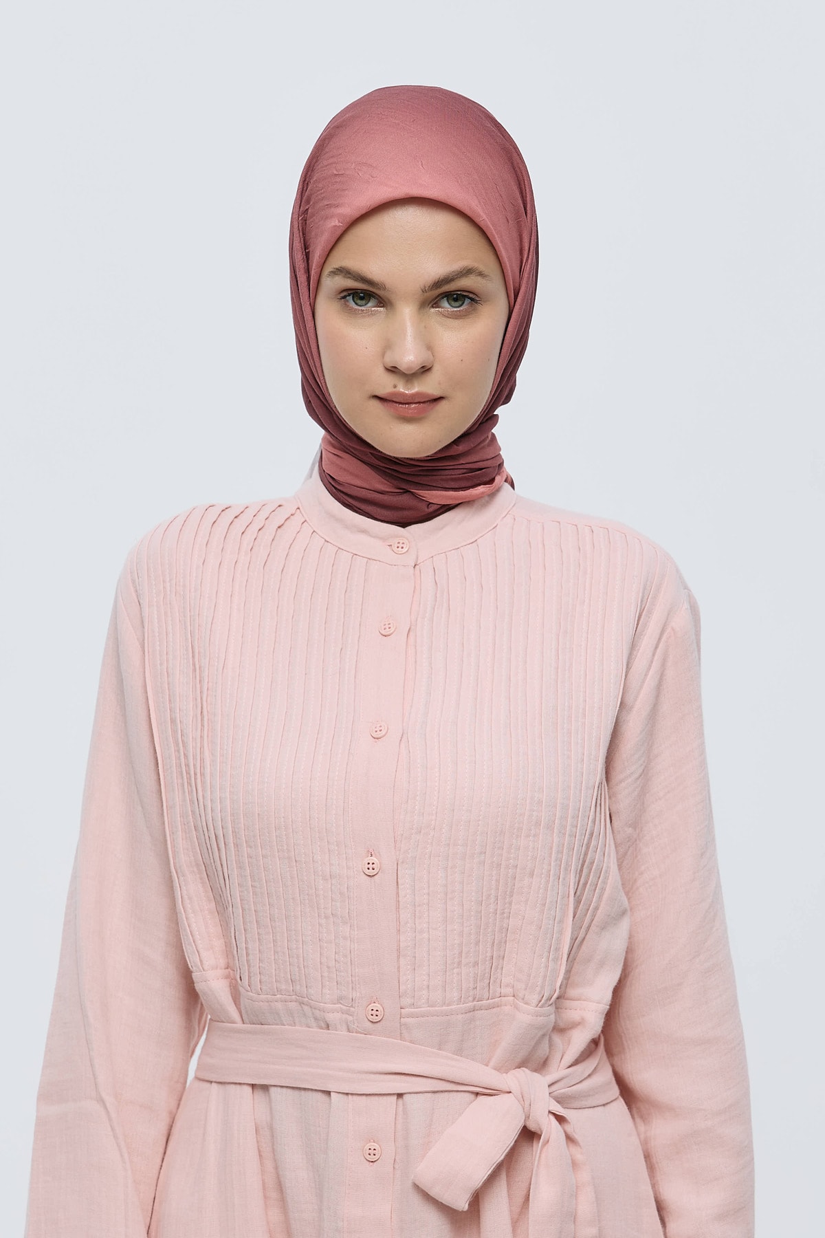 Mirora Desen Bambu Eşarp - Gül Kurusu