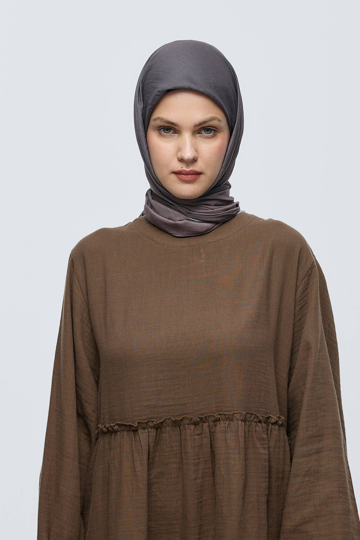 Mirora Desen Bambu Eşarp - Tozlu Kahve