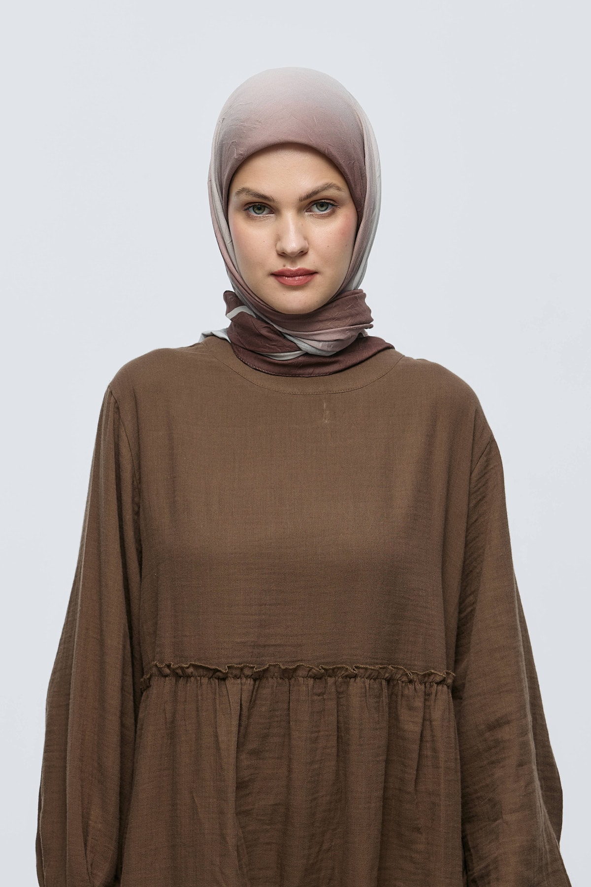 Mirora Desen Bambu Eşarp - Kahverengi