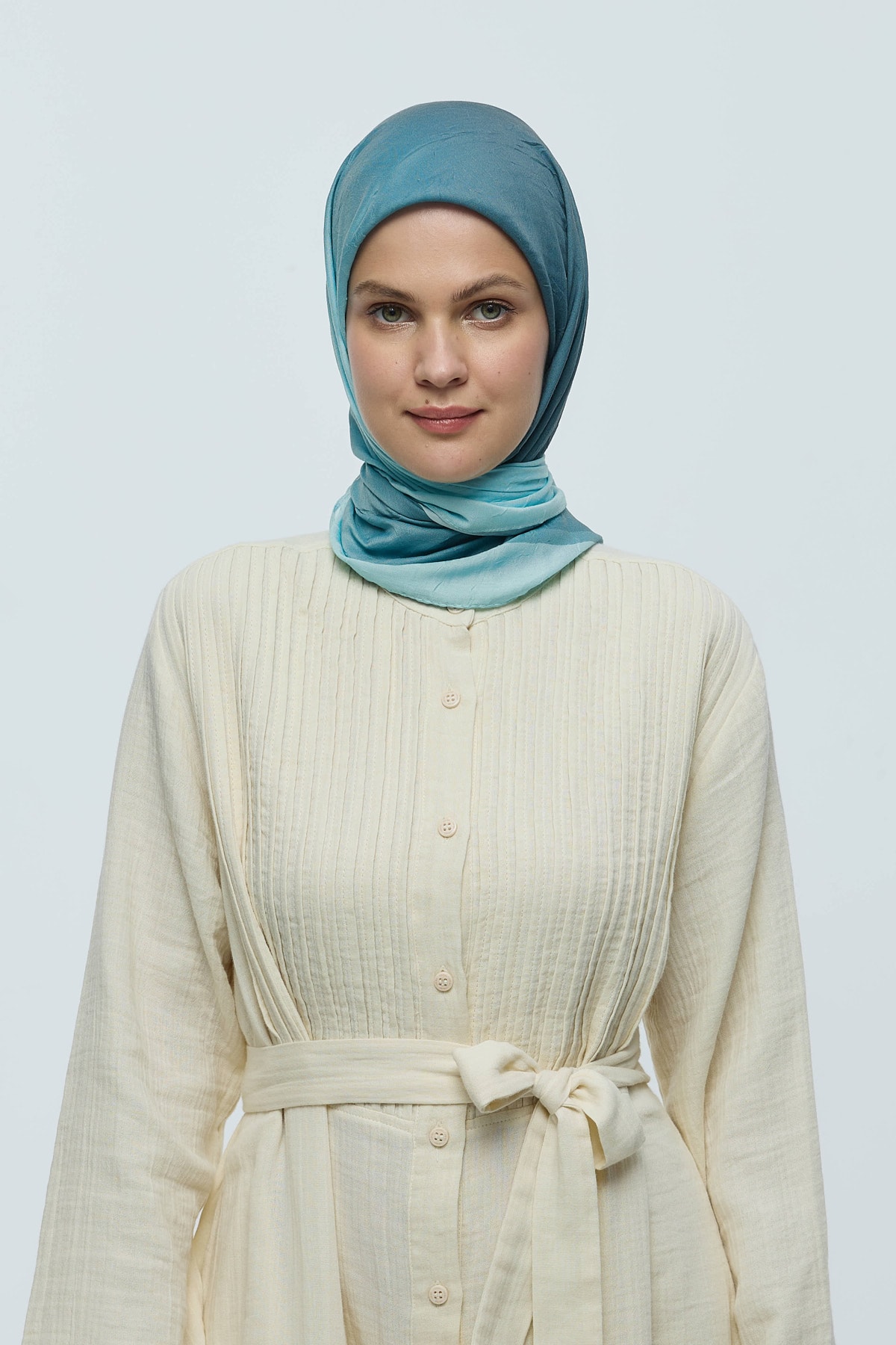 Mirora Desen Bambu Eşarp - Mavi gri