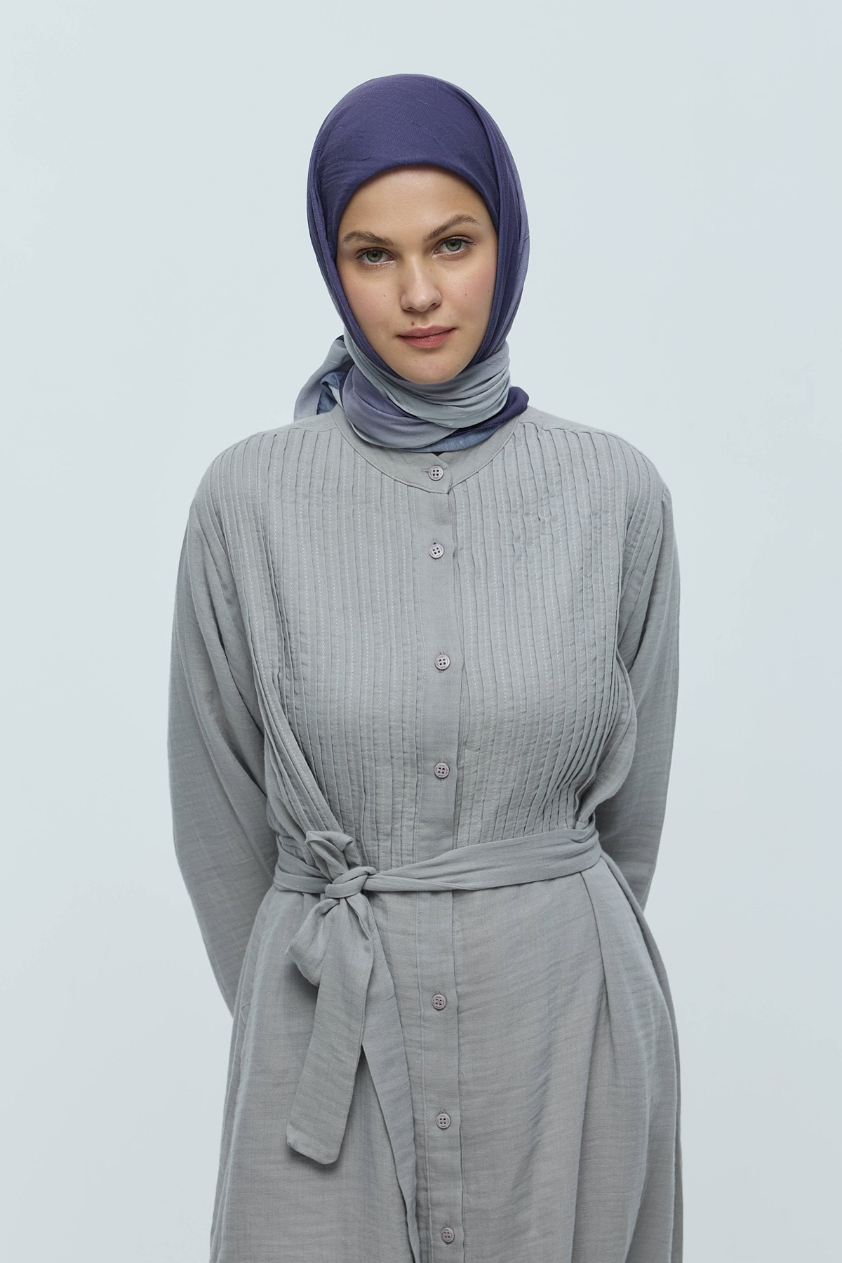 Mirora Desen Bambu Eşarp - Mor
