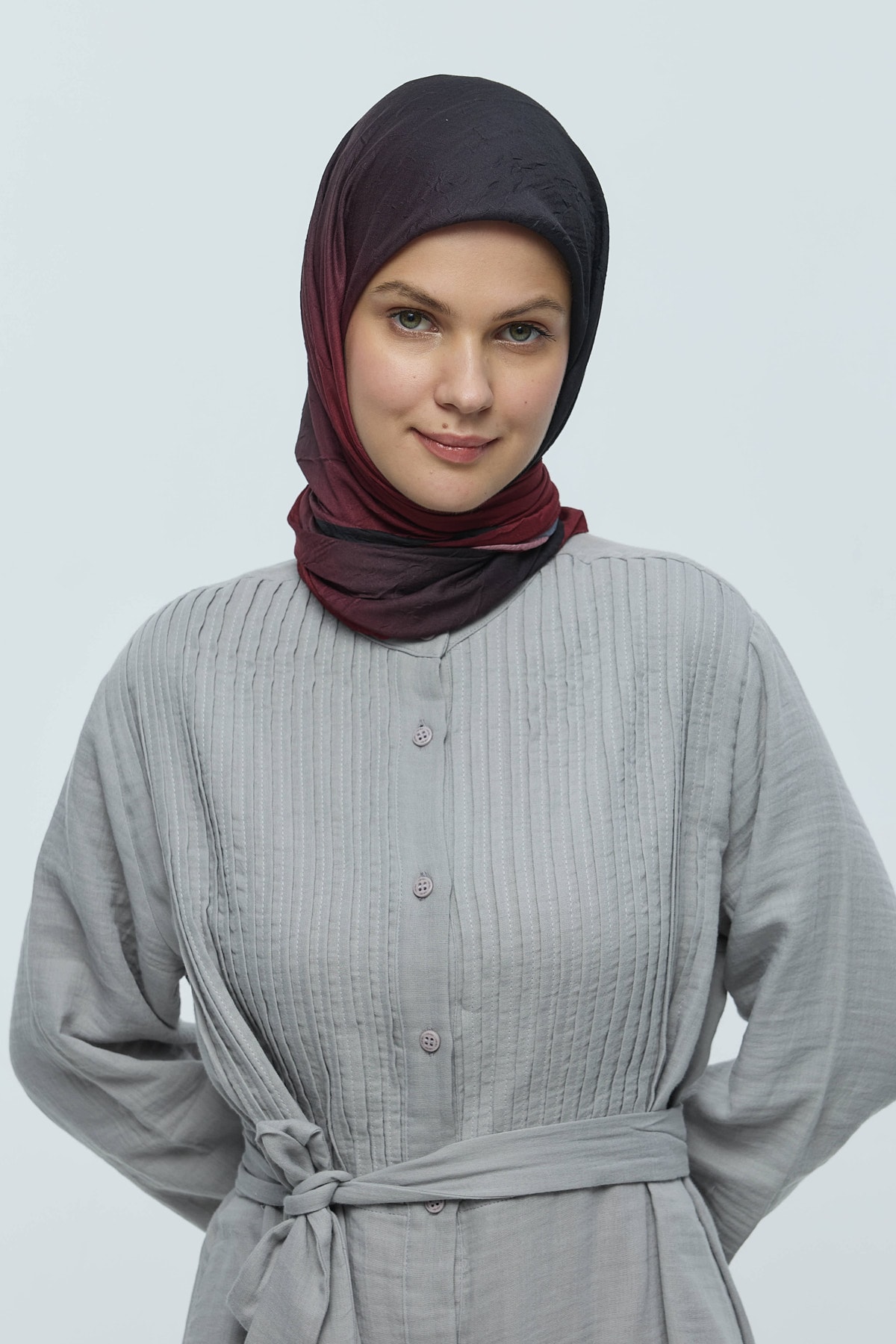 Mirora Desen Bambu Eşarp - Bordo