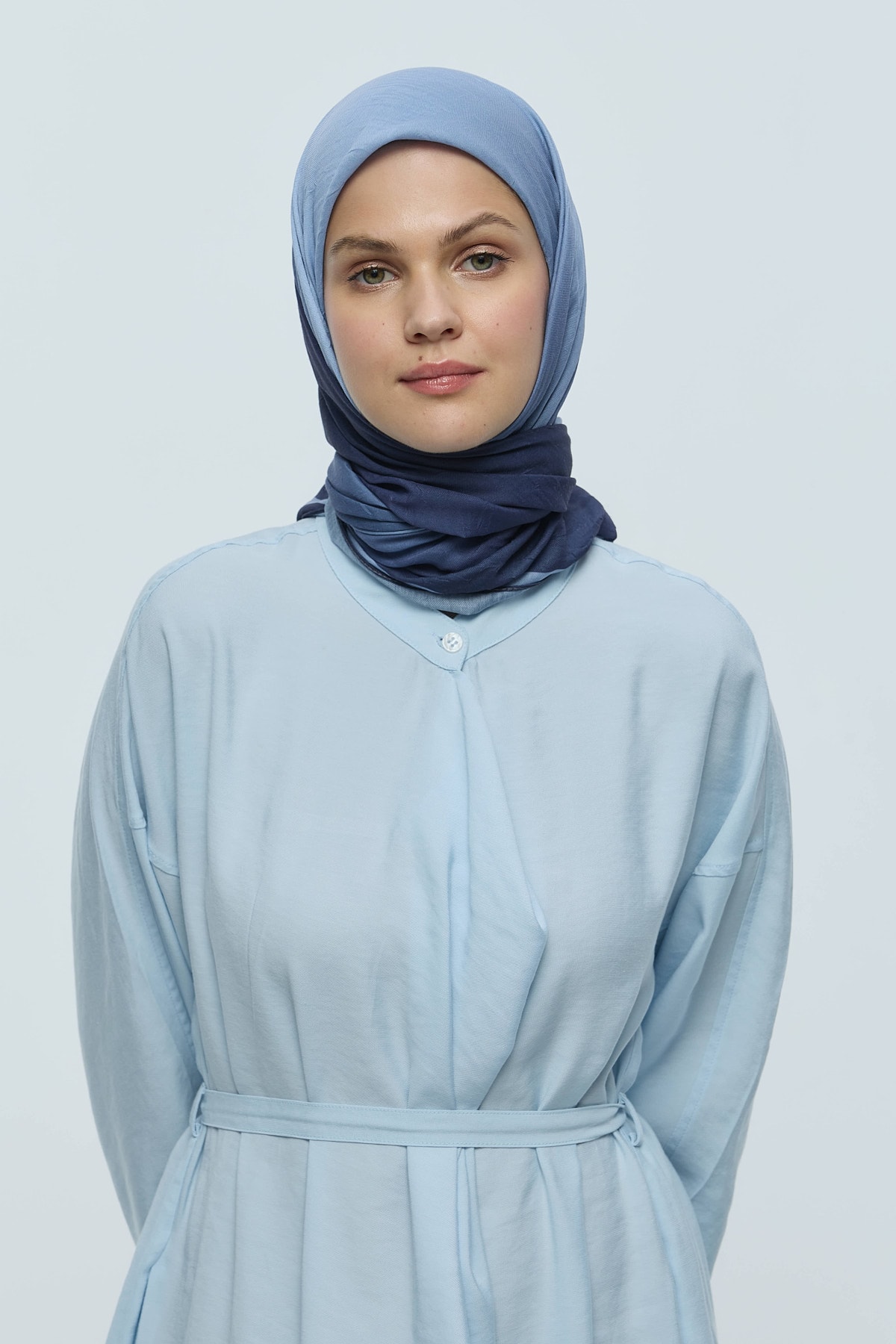 Mirora Desen Bambu Eşarp - Lacivert