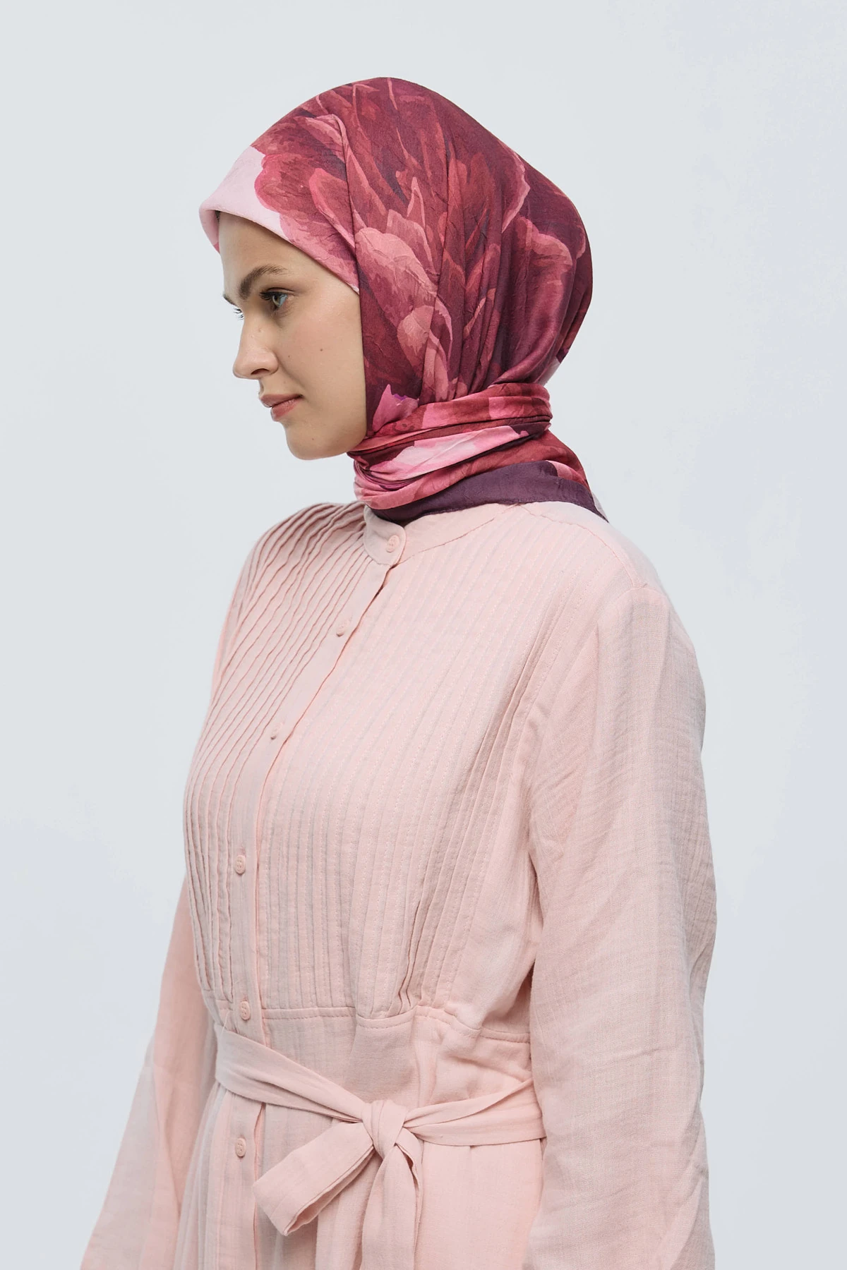 Rosa Desen Bambu Eşarp