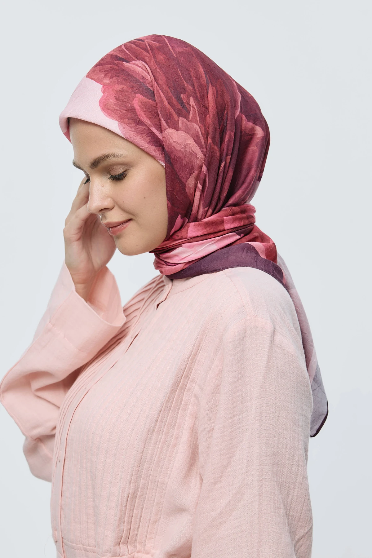 Rosa Desen Bambu Eşarp