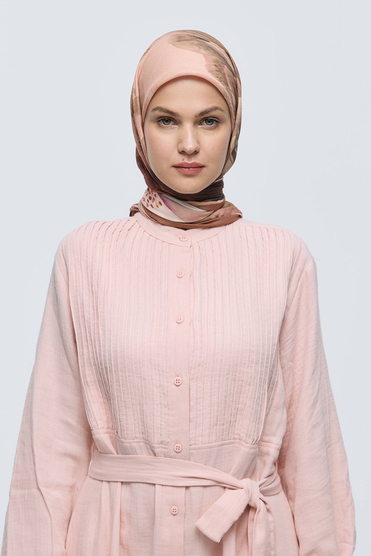 Rosa Desen Bambu Eşarp - Karamel
