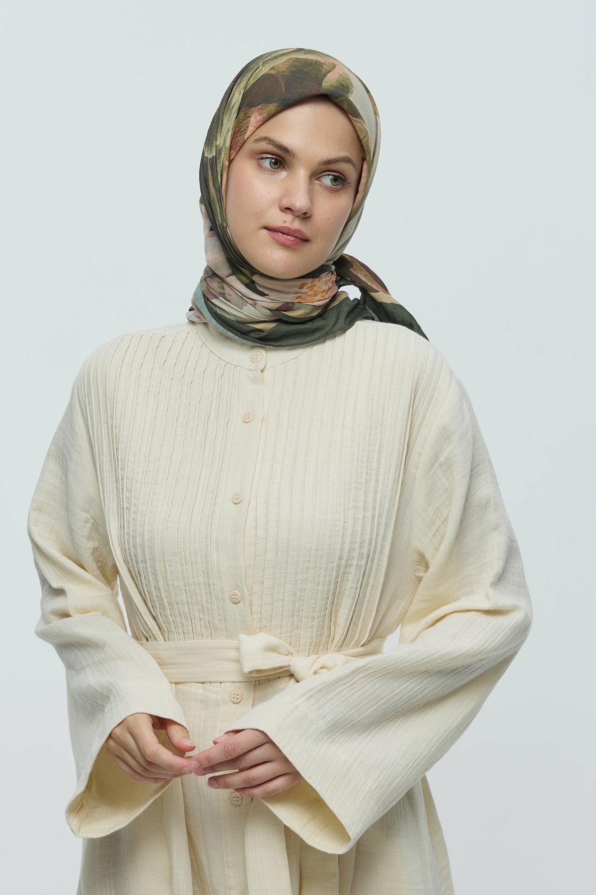 Rosa Desen Bambu Eşarp - Haki