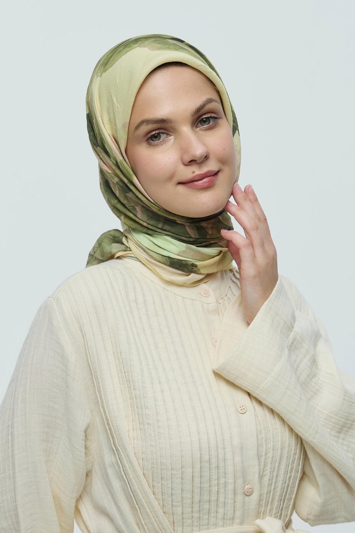 Rosa Desen Bambu Eşarp