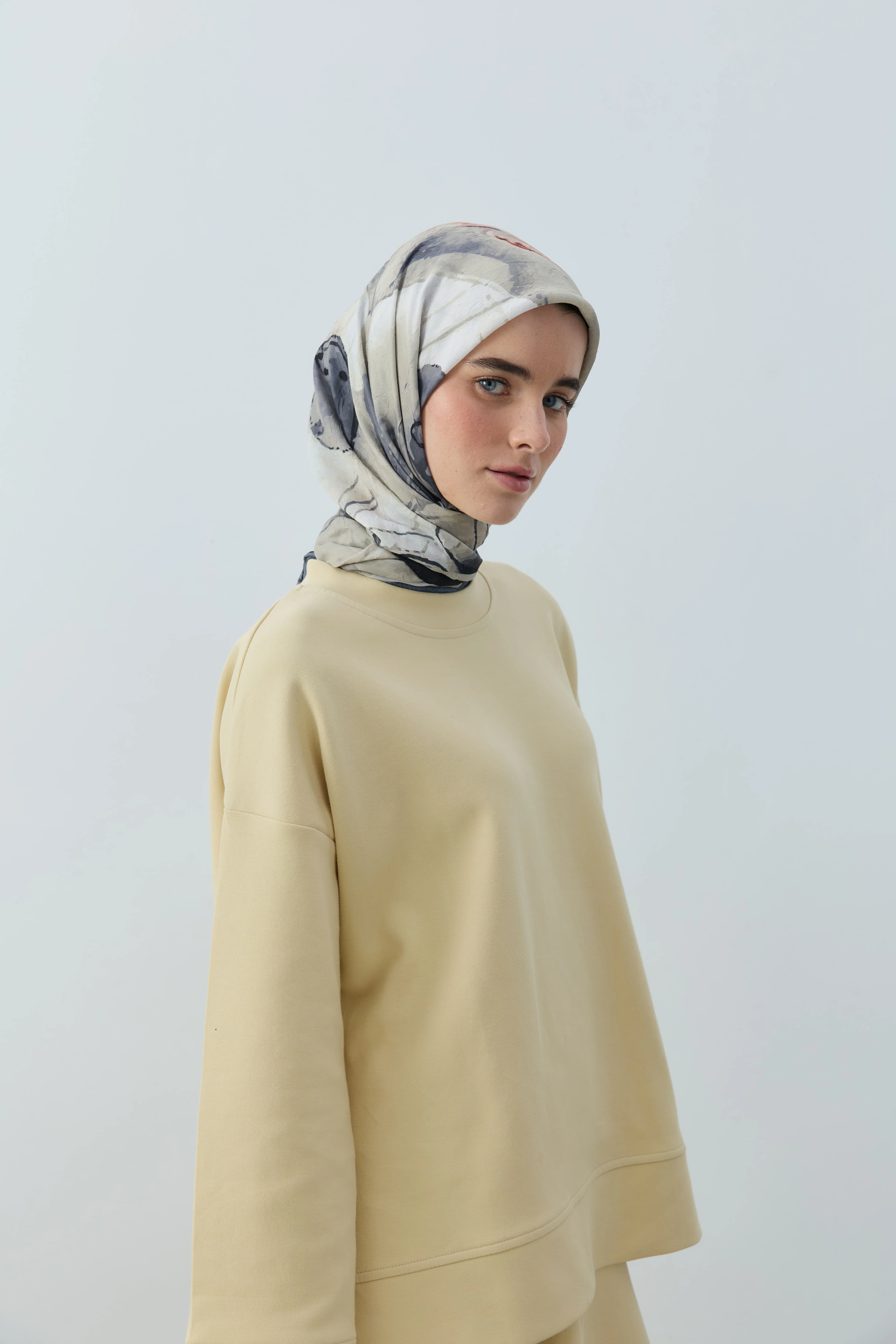 Seraphy Desen Bambu Eşarp - Siyah-Gri