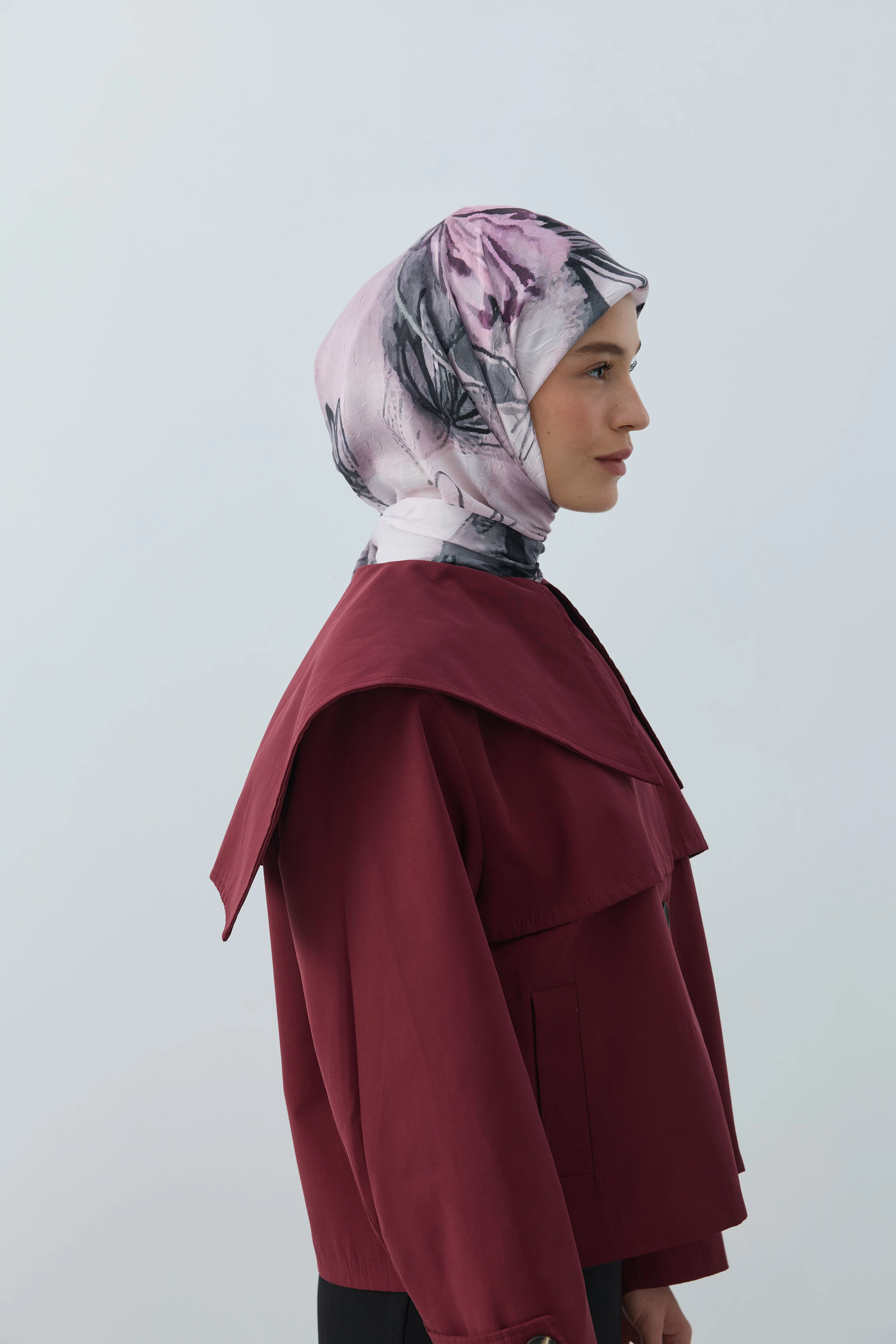 Seraphy Desen Bambu Eşarp - Eflatun