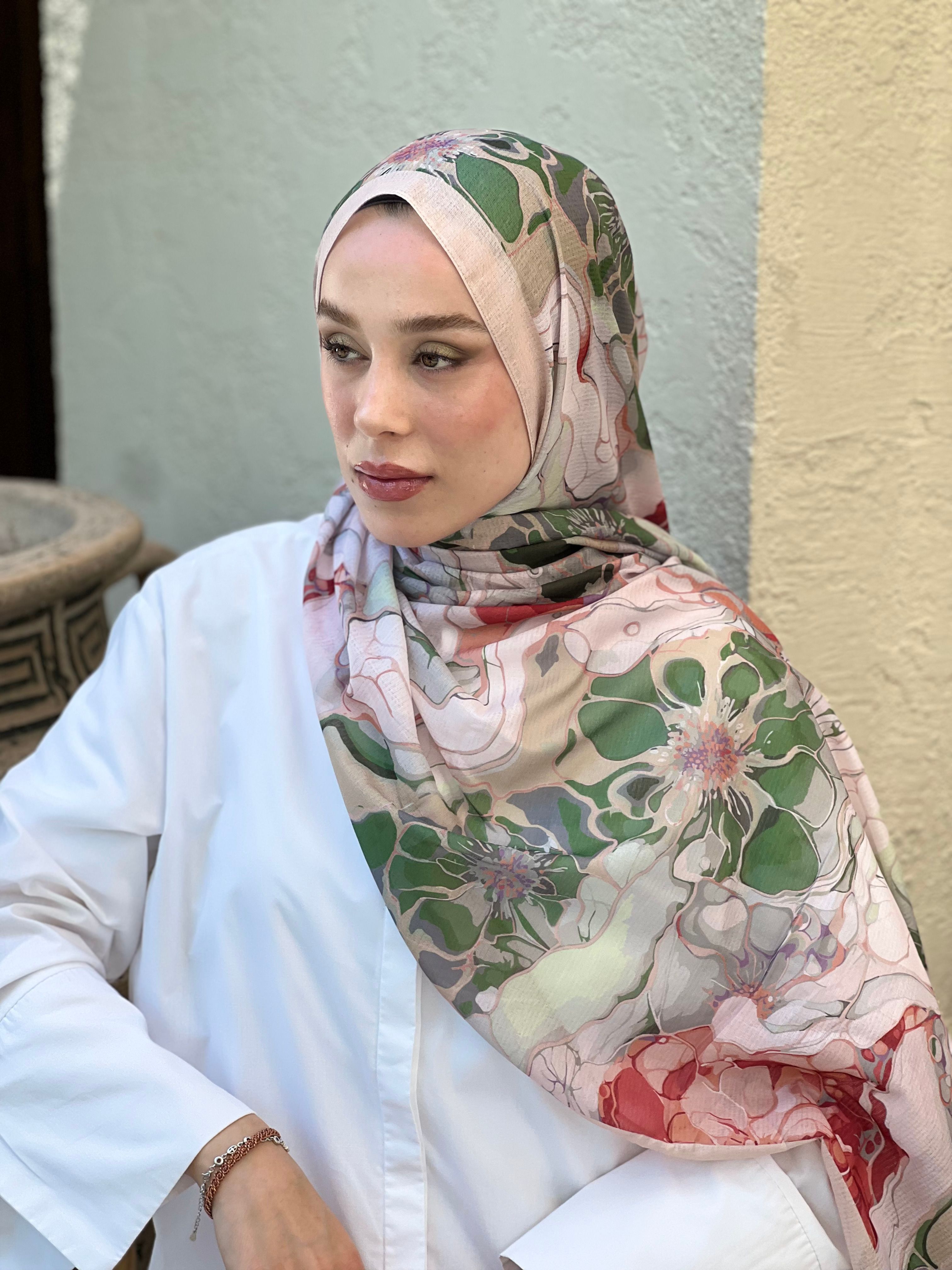 Alice Pattern Lina Shawl - İğde-Yeşil