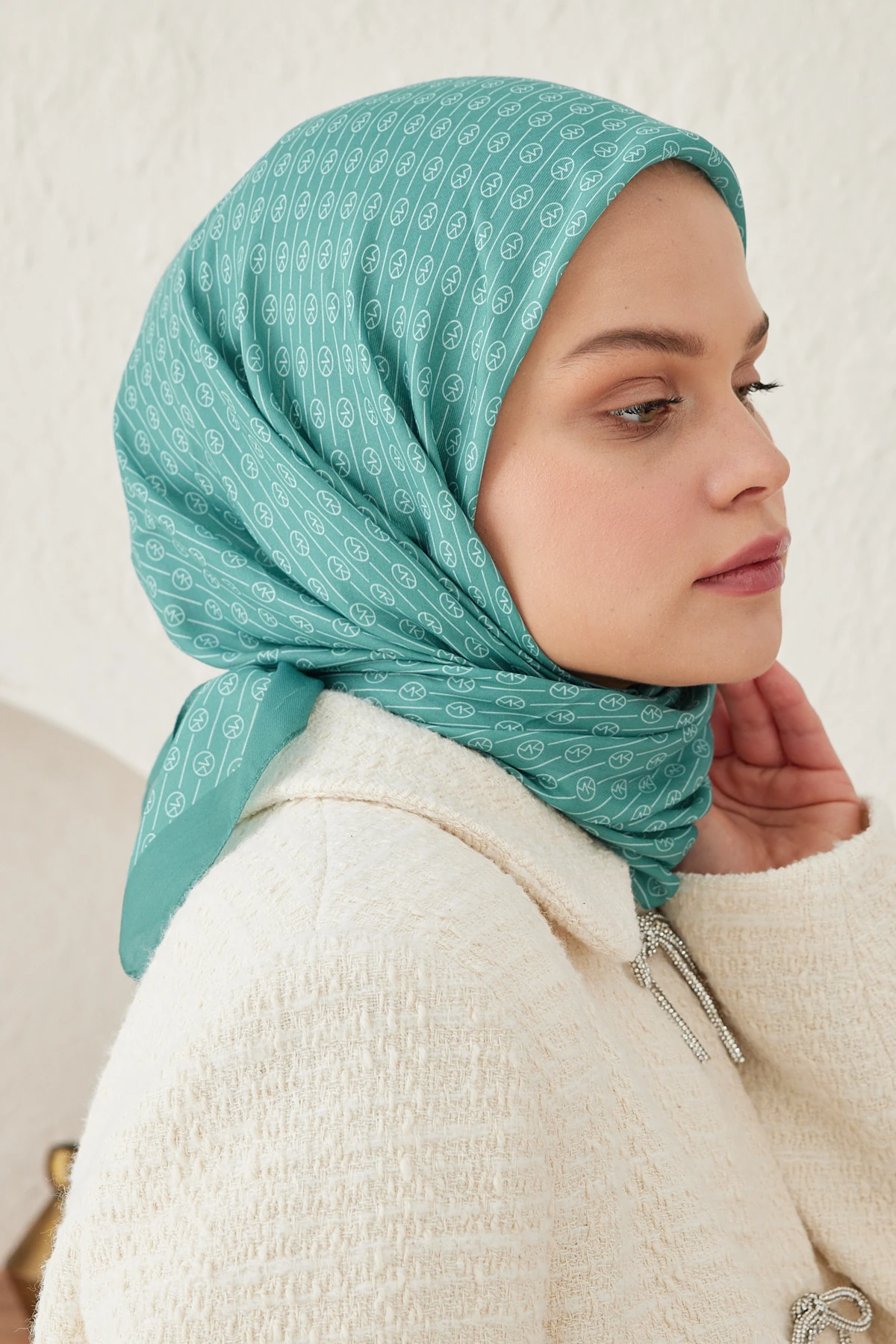 Çizgisel Daire Mk Pamuk Eşarp