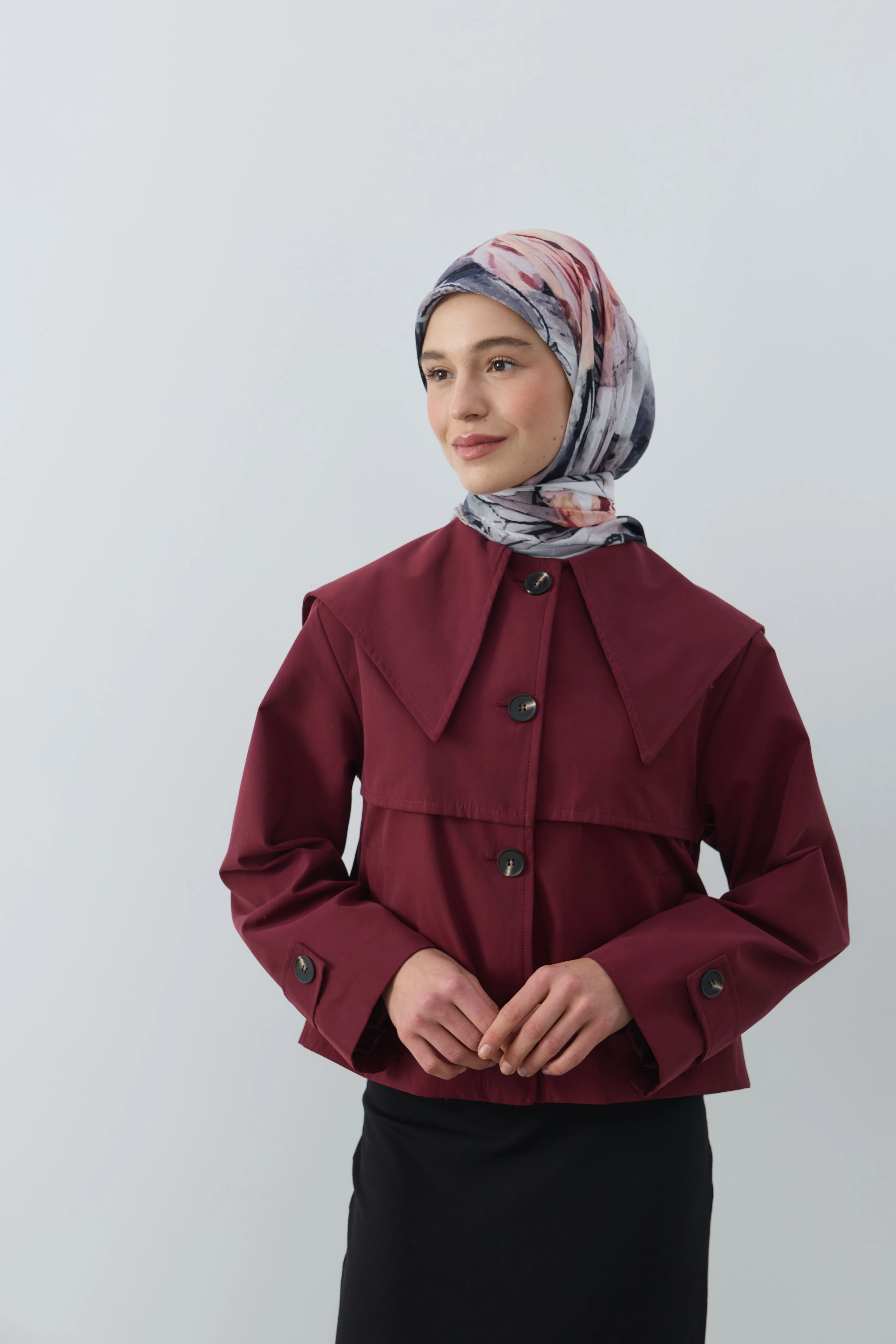 Seraphy Desen Bambu Eşarp - Vizon