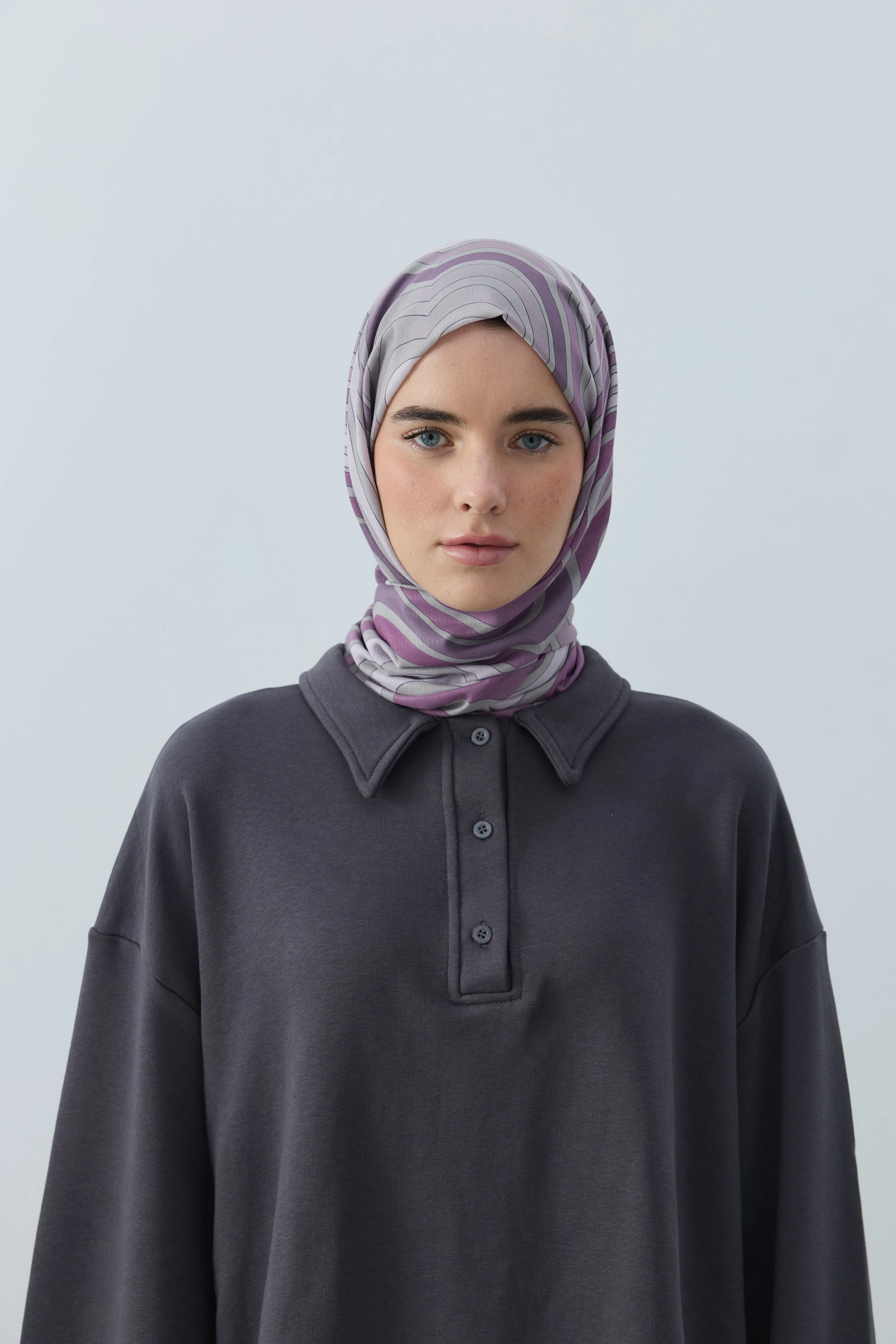 Wavea Desen Lina Şal - Eflatun