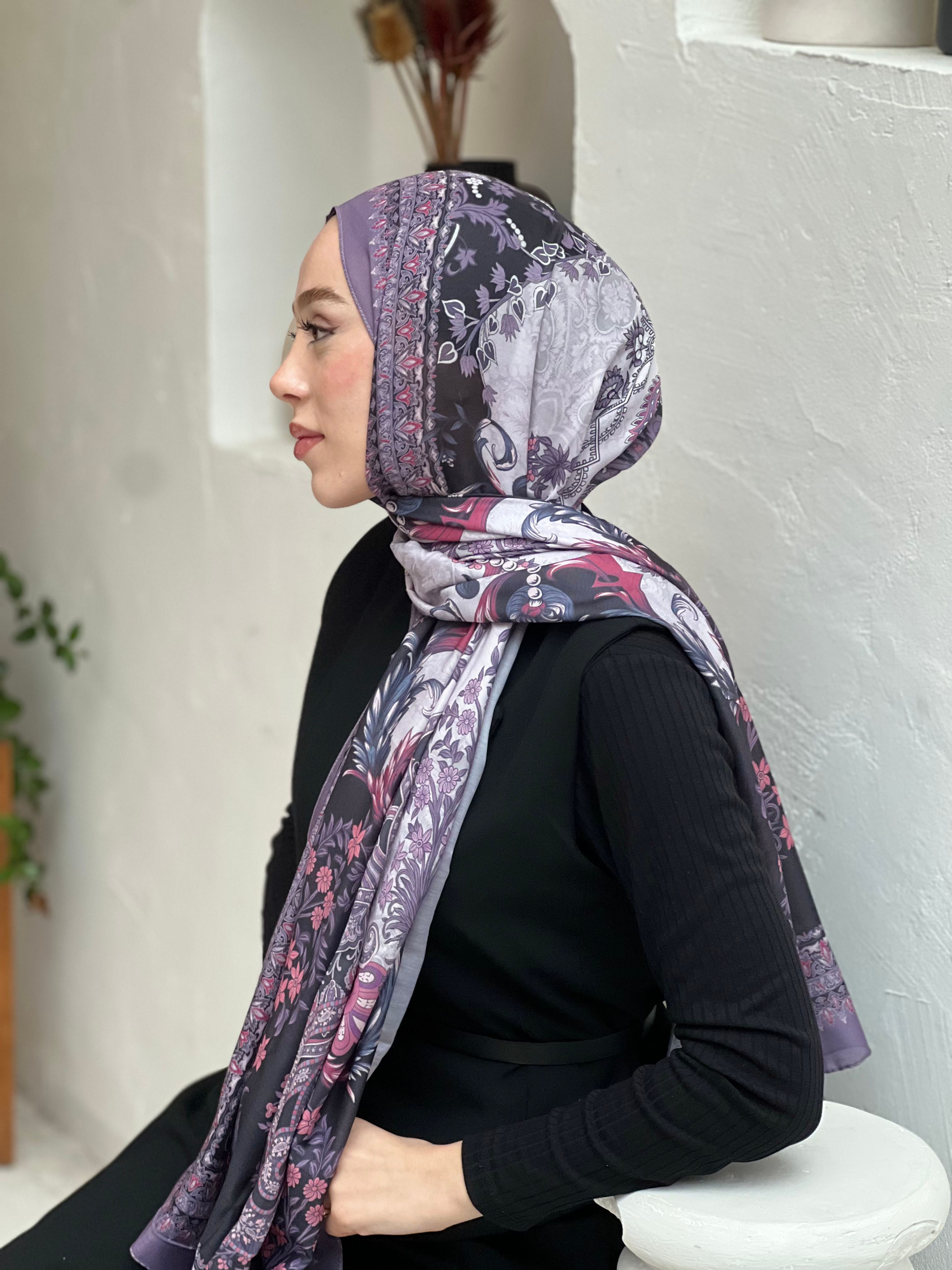 Minyatür Çiçek Desen Pamuk Şal