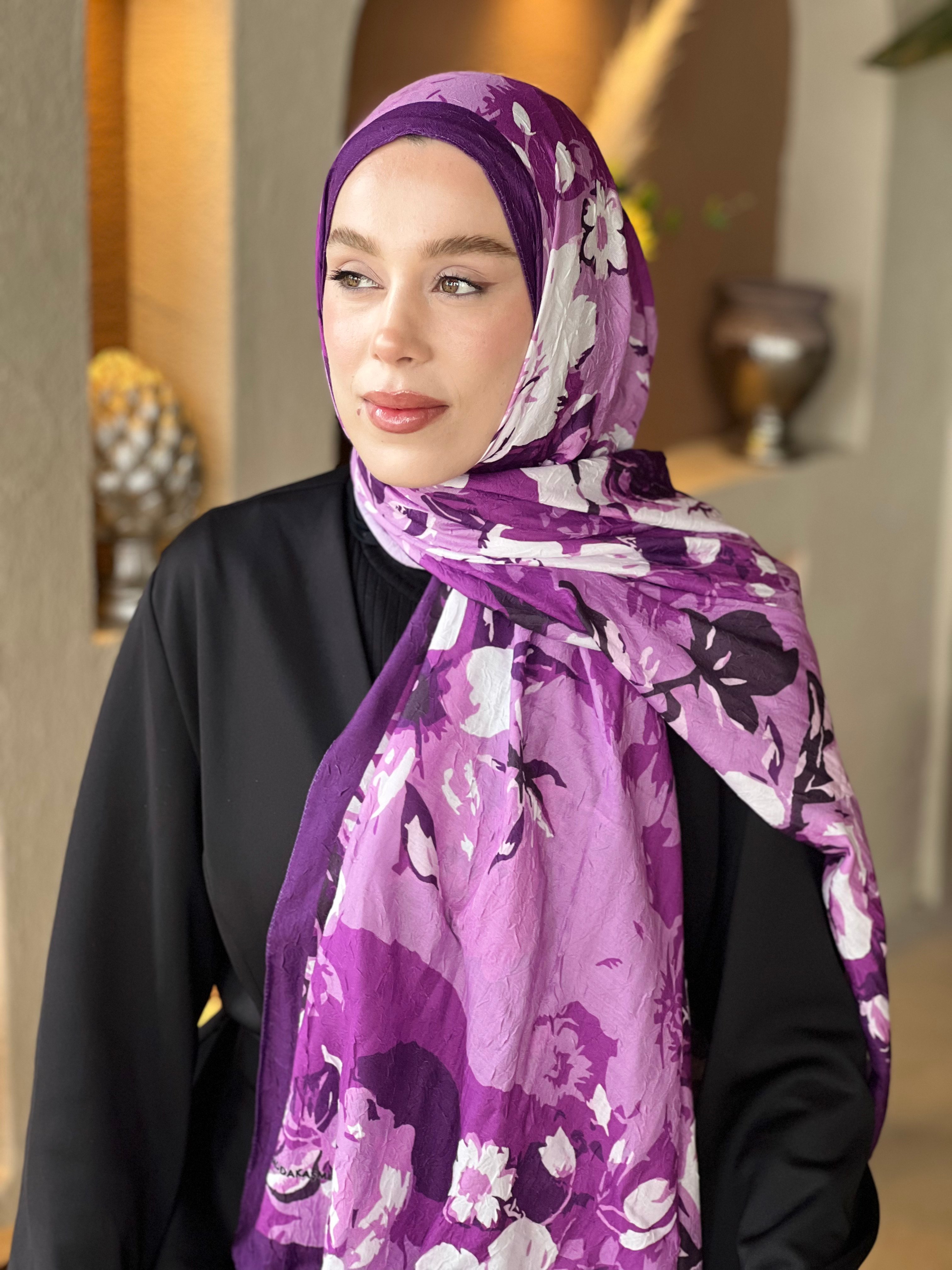 Gül Harmanı Desen Bambu Şal