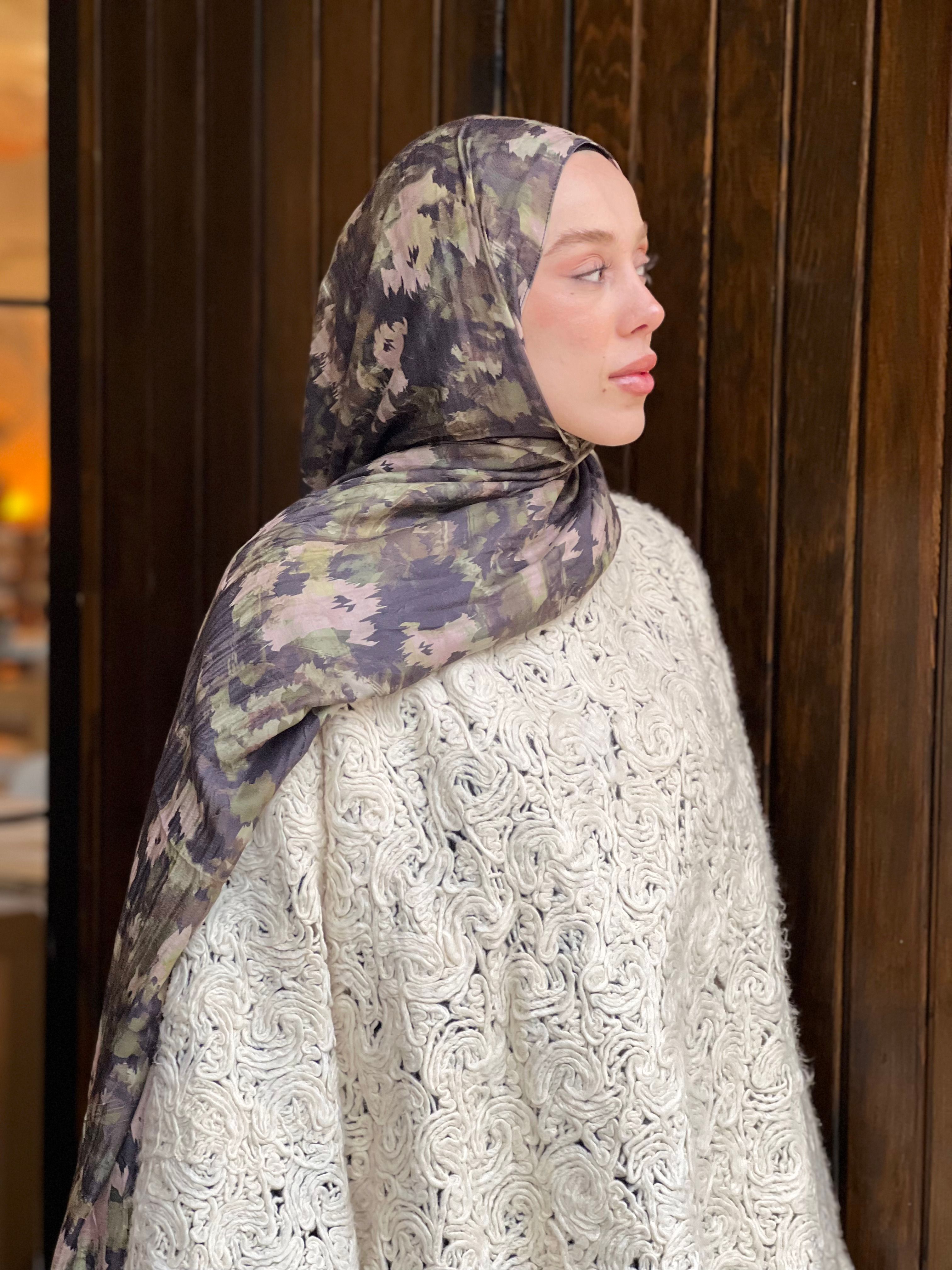 Autumn Pattern Bamboo Shawl - Camouflage