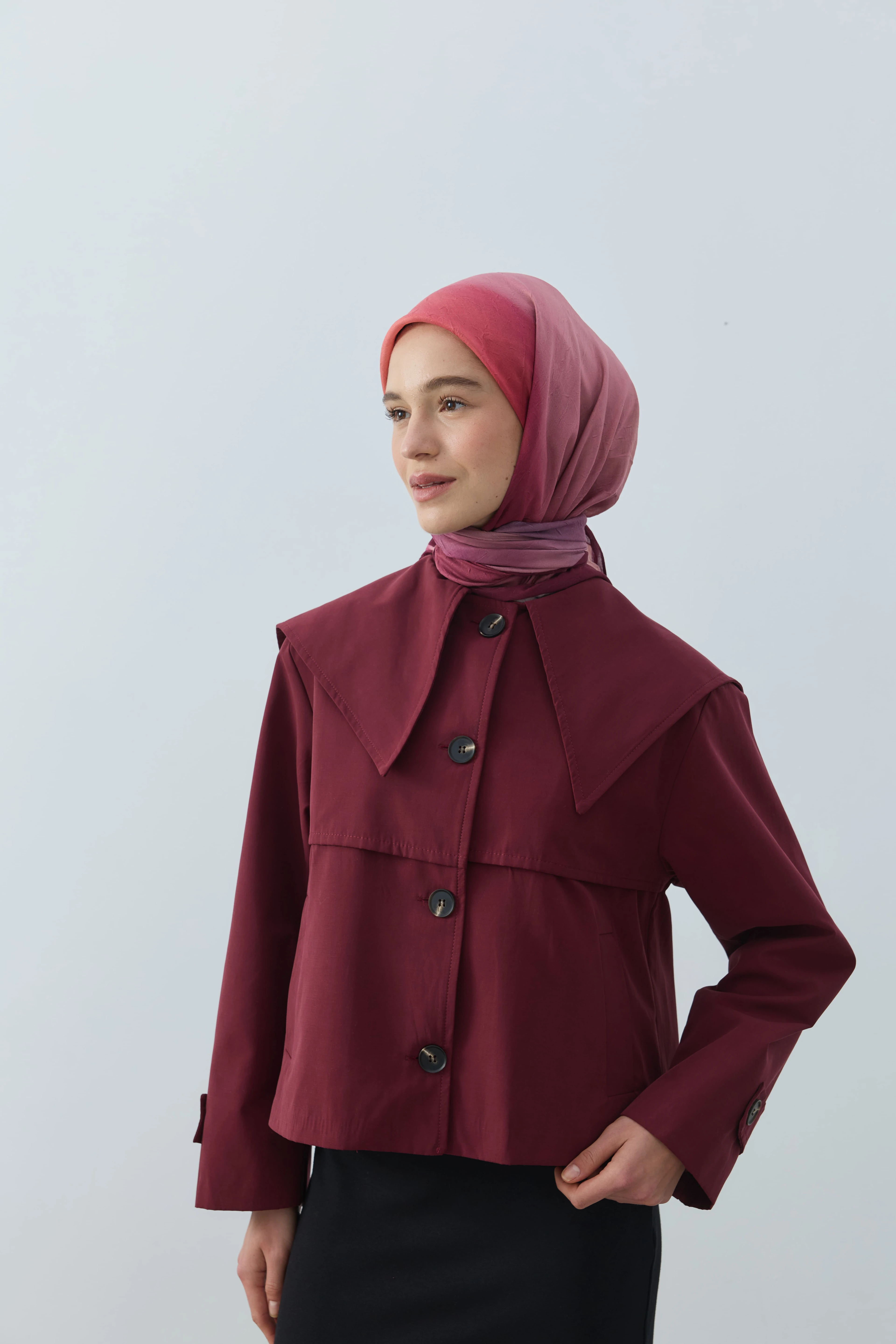 Orelia Desen Bambu Eşarp - Bordo