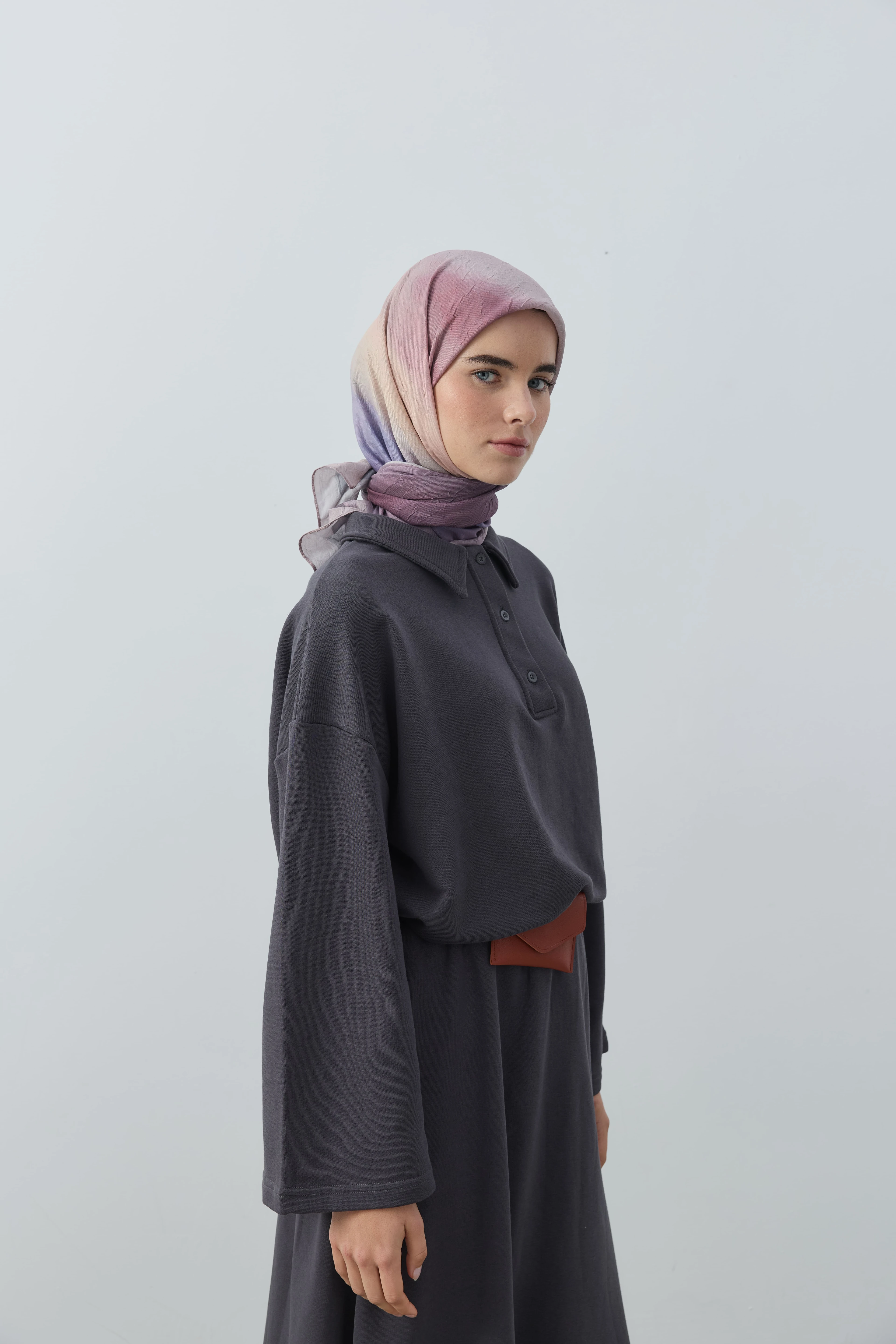 Orelia Desen Bambu Eşarp - Vizon