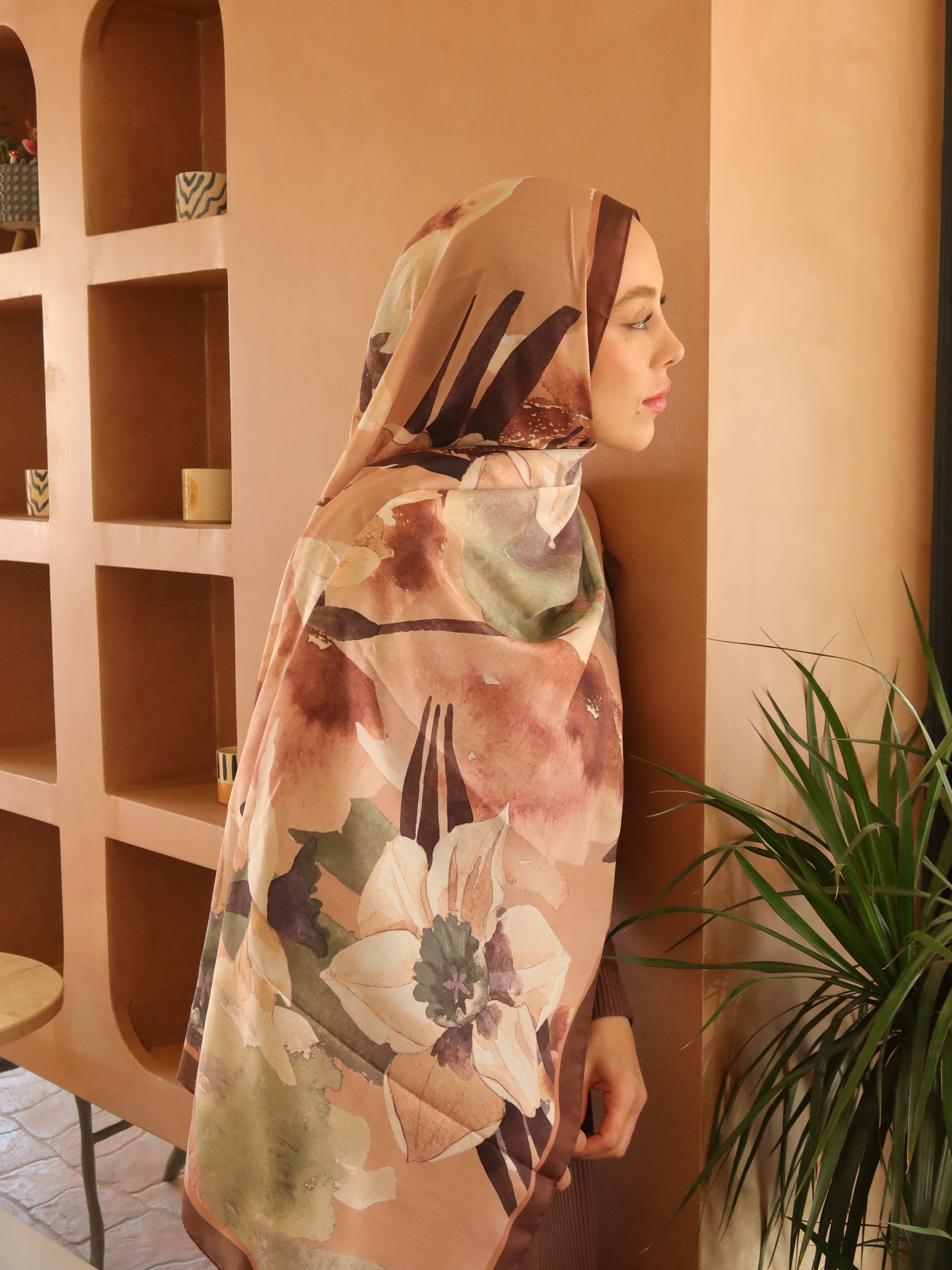 Serella Desen Bambu Şal - Acı Kahve