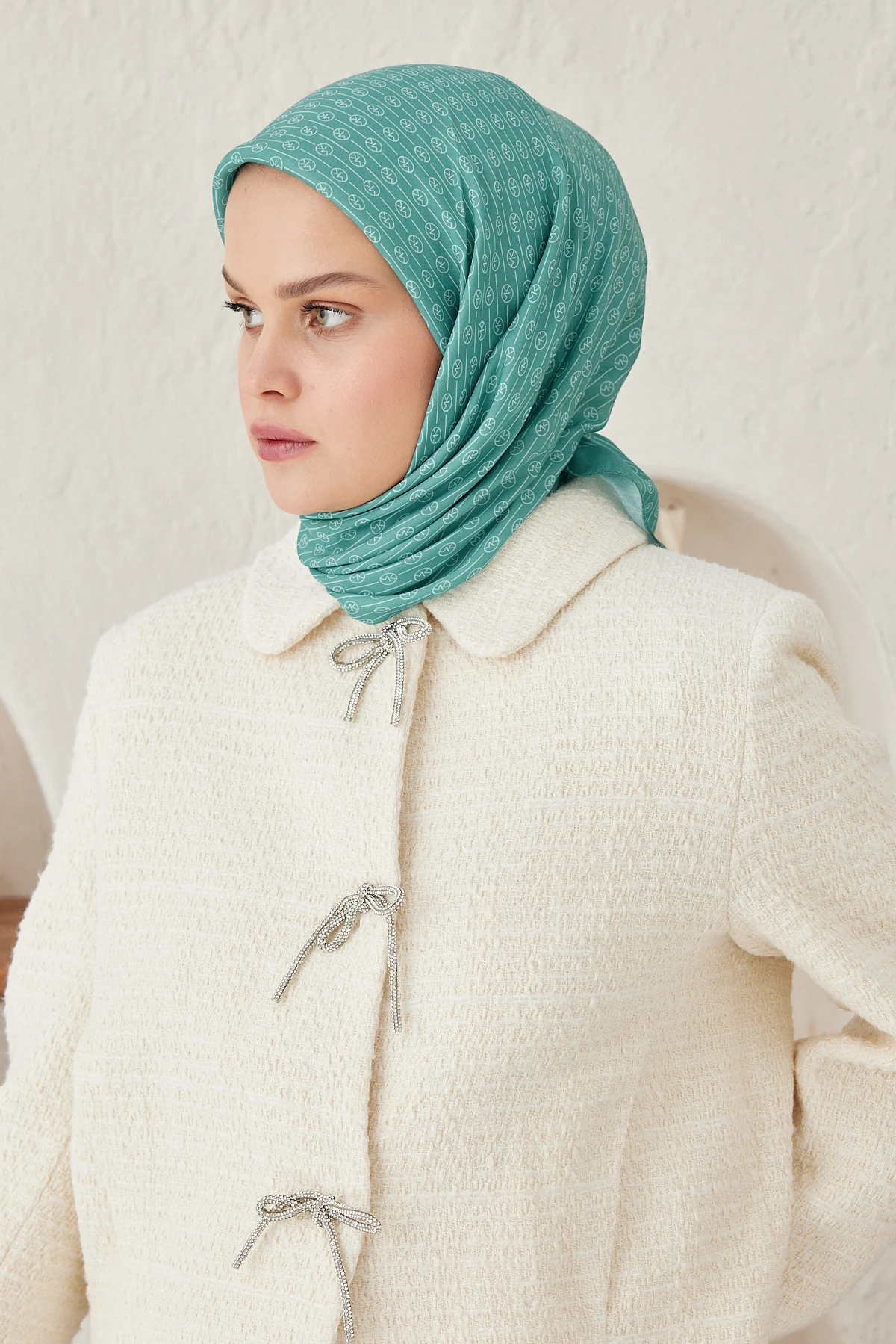 Çizgisel Daire Mk Pamuk Eşarp