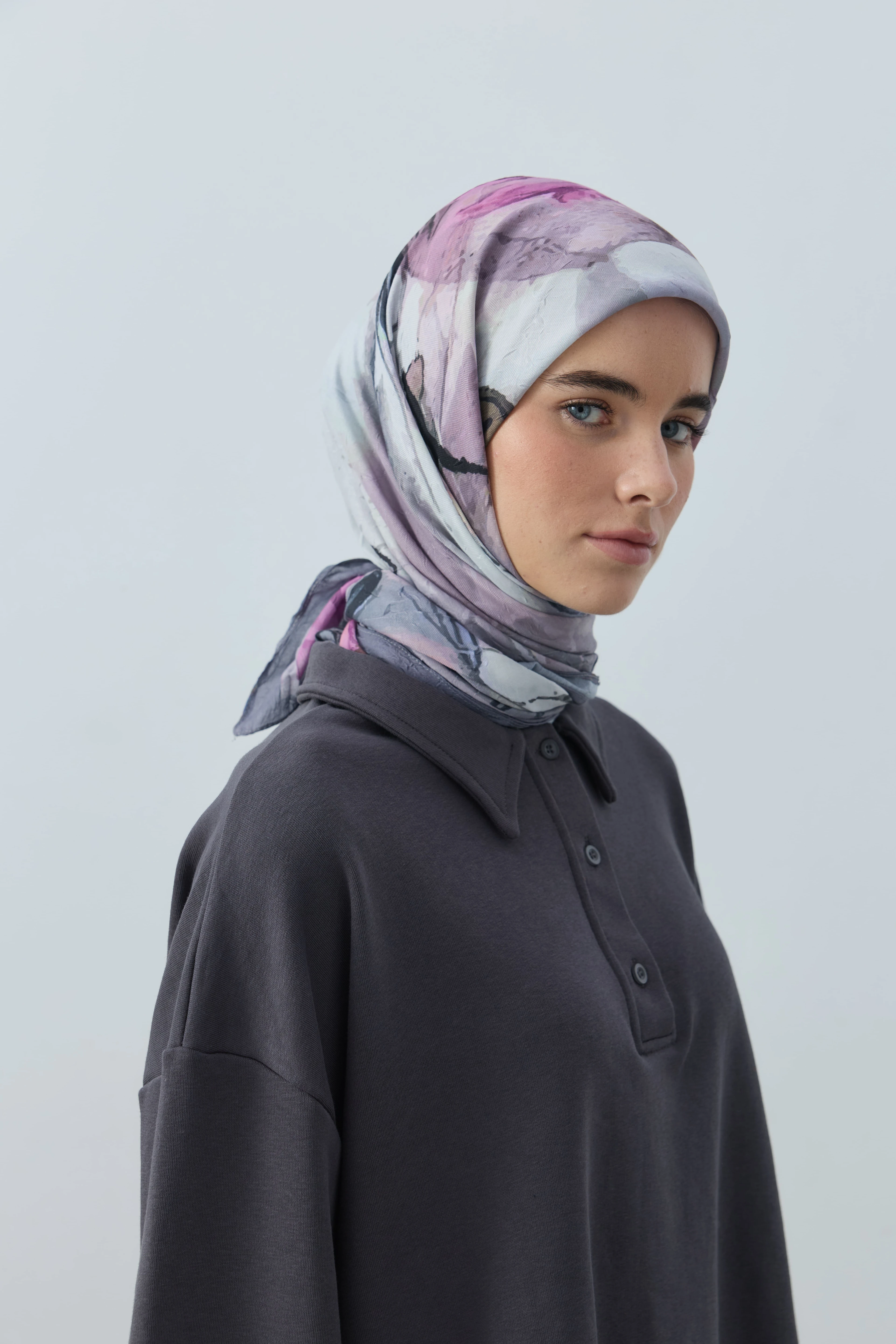 Seraphy Desen Bambu Eşarp - Koyu Gri