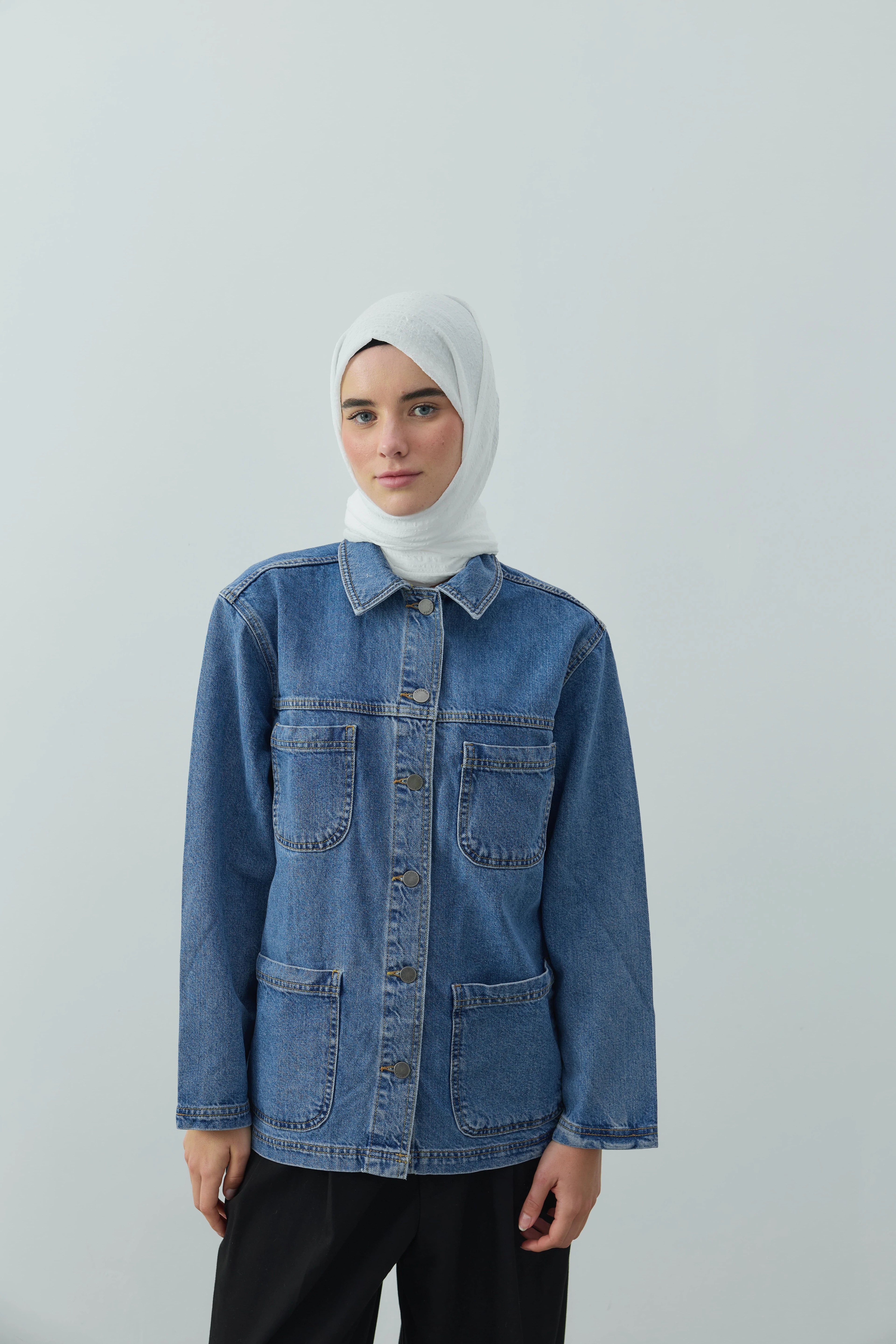 Misto Pamuk Serisi Şal - Beyaz