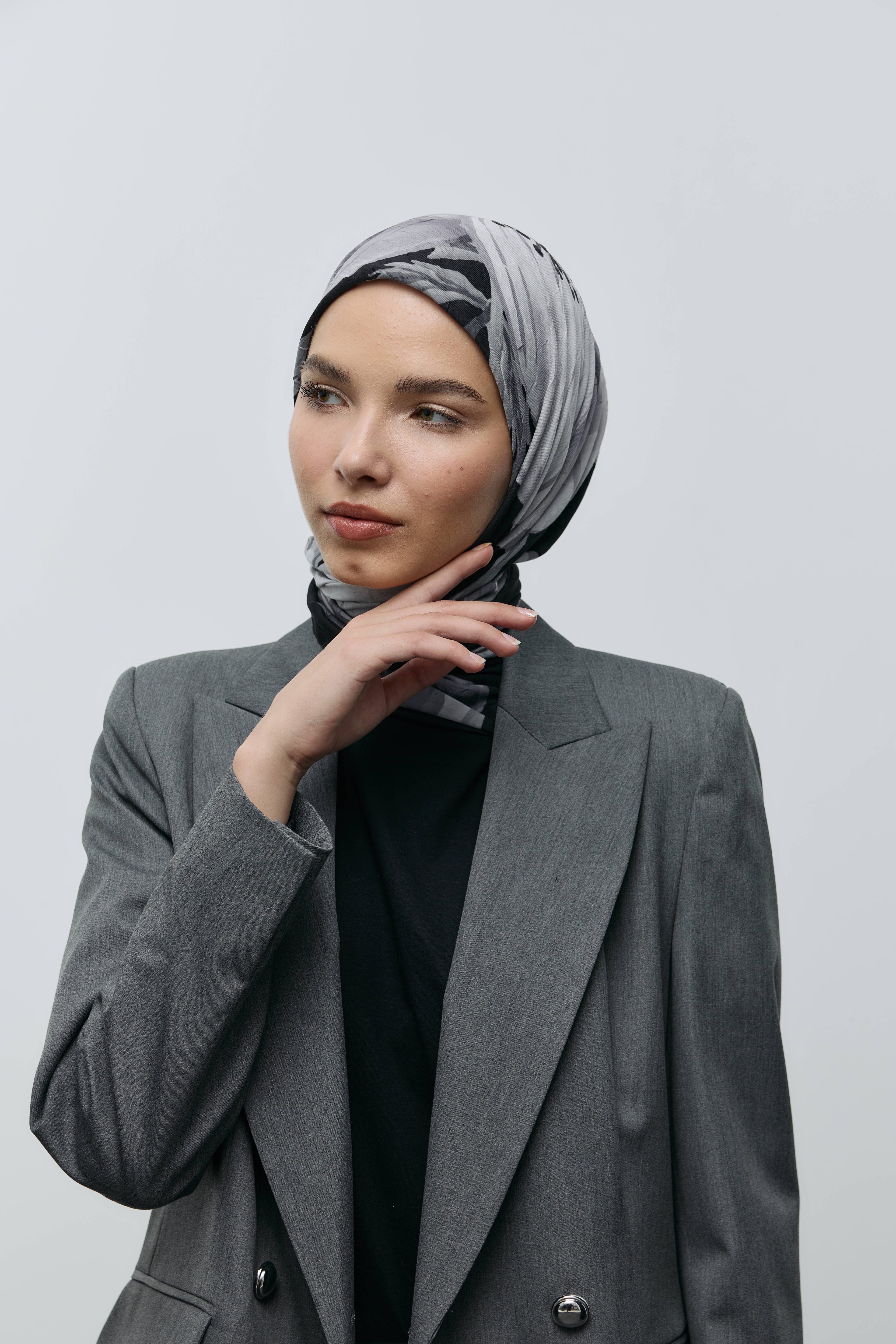 Roselith Desen Bambu Eşarp - Siyah