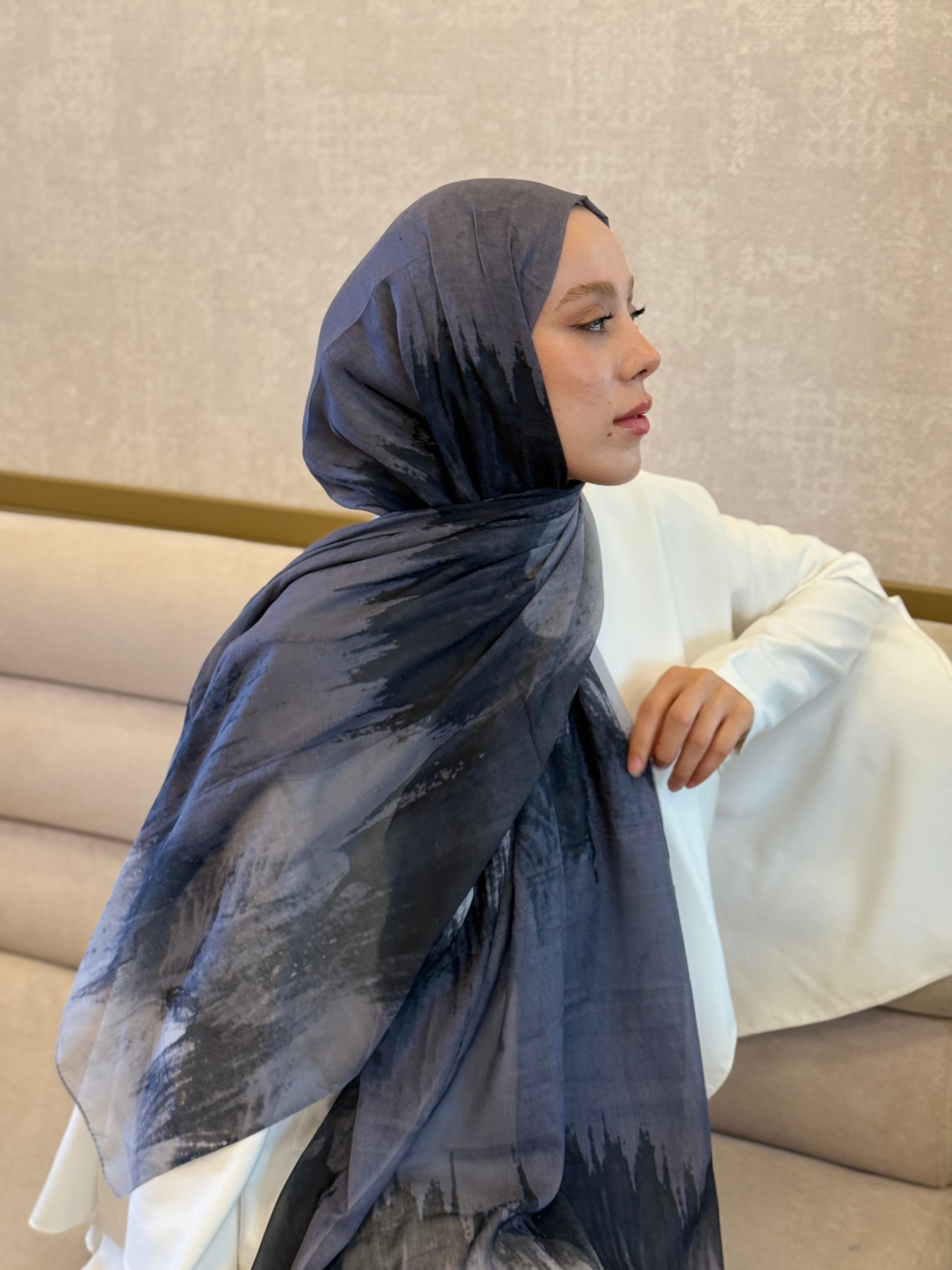 Alaca Desen Aya Serisi Şal - Antrasit