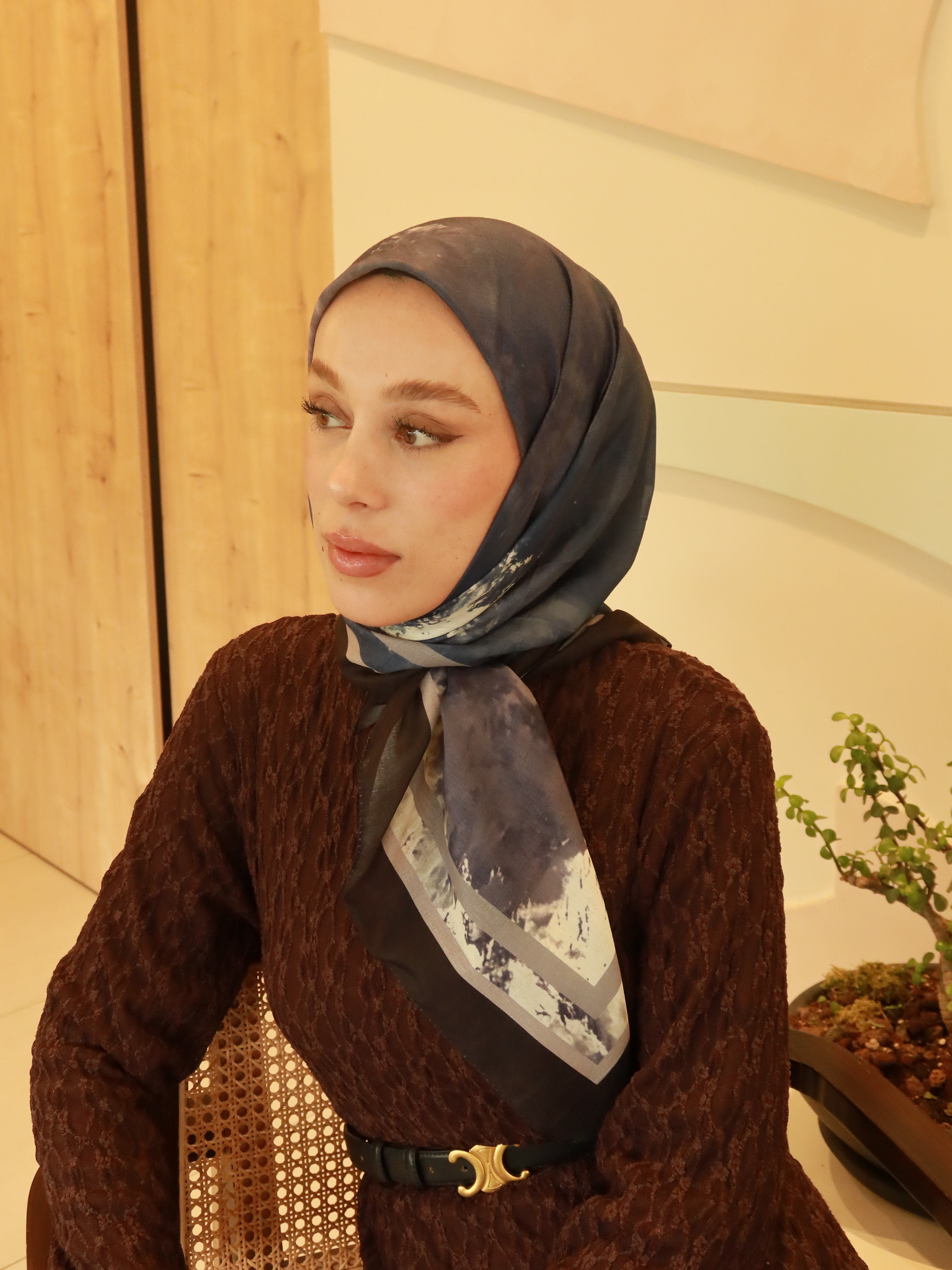 Eterya Desen Lina Eşarp - Siyah