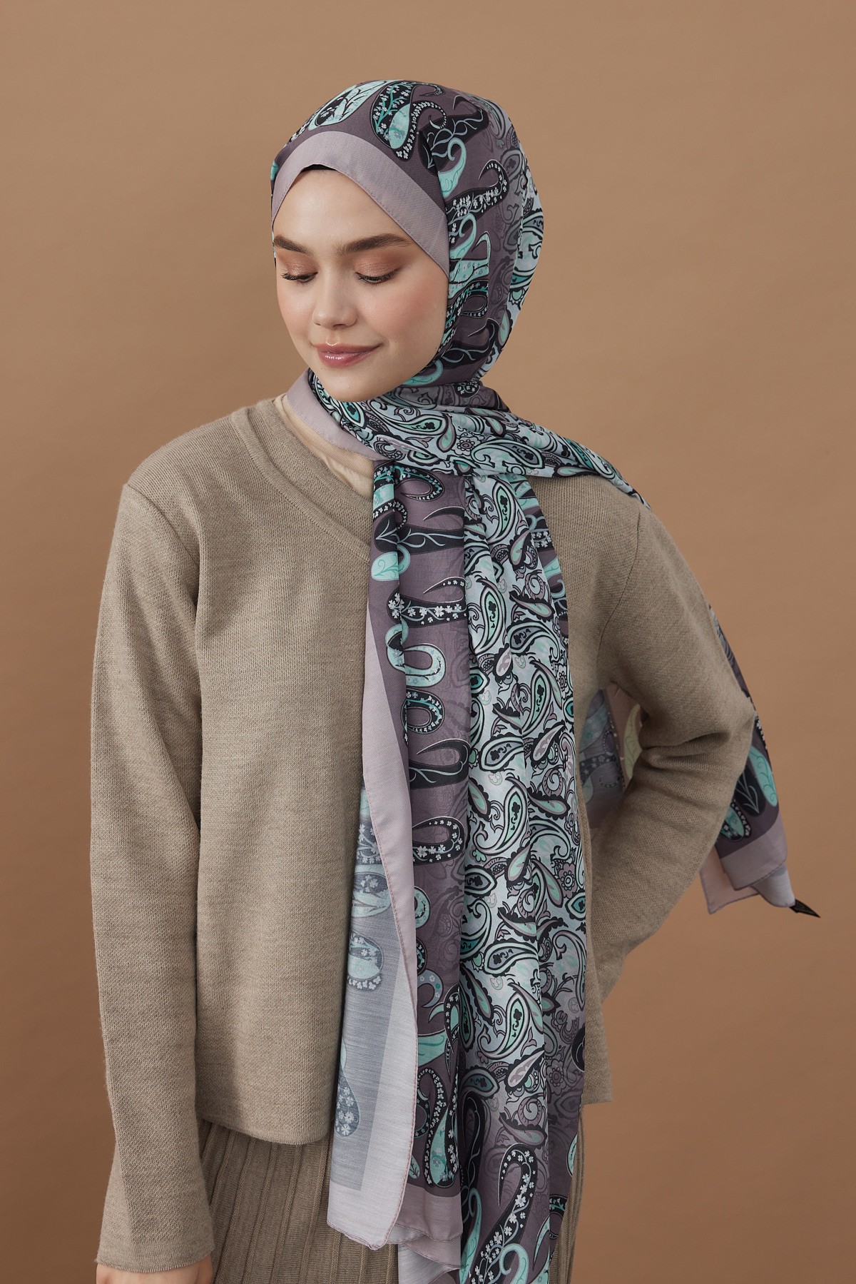 Paisley Flower Desen Pamuk Şal
