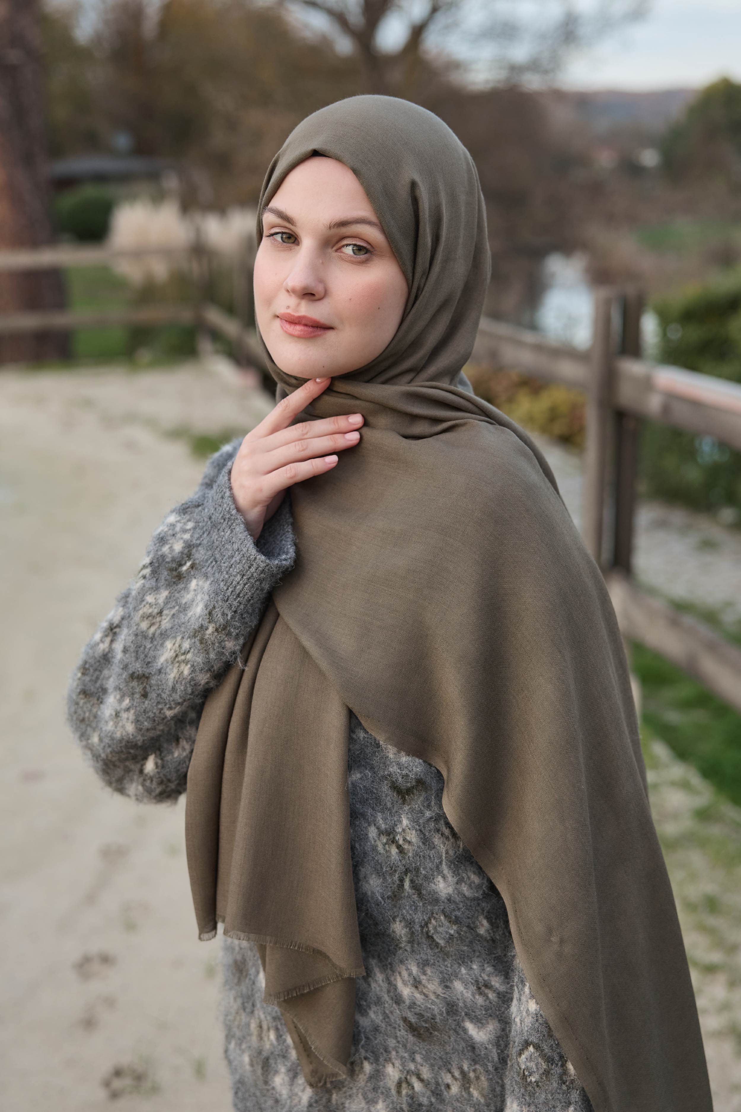 Liora Viskon Şal - Kına Yeşili