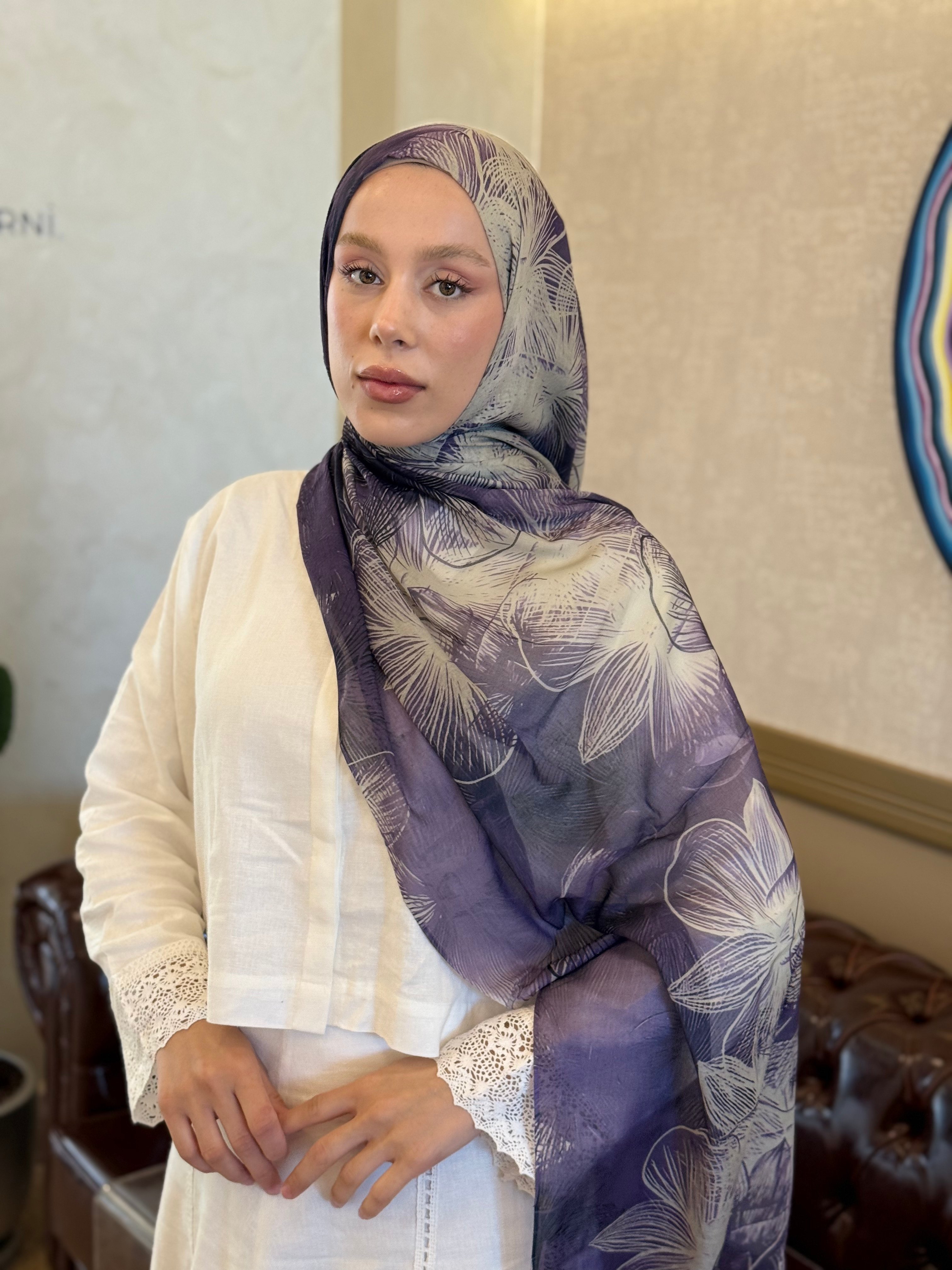 Esilda Desen Aya Şal - Antik Bej-Mor