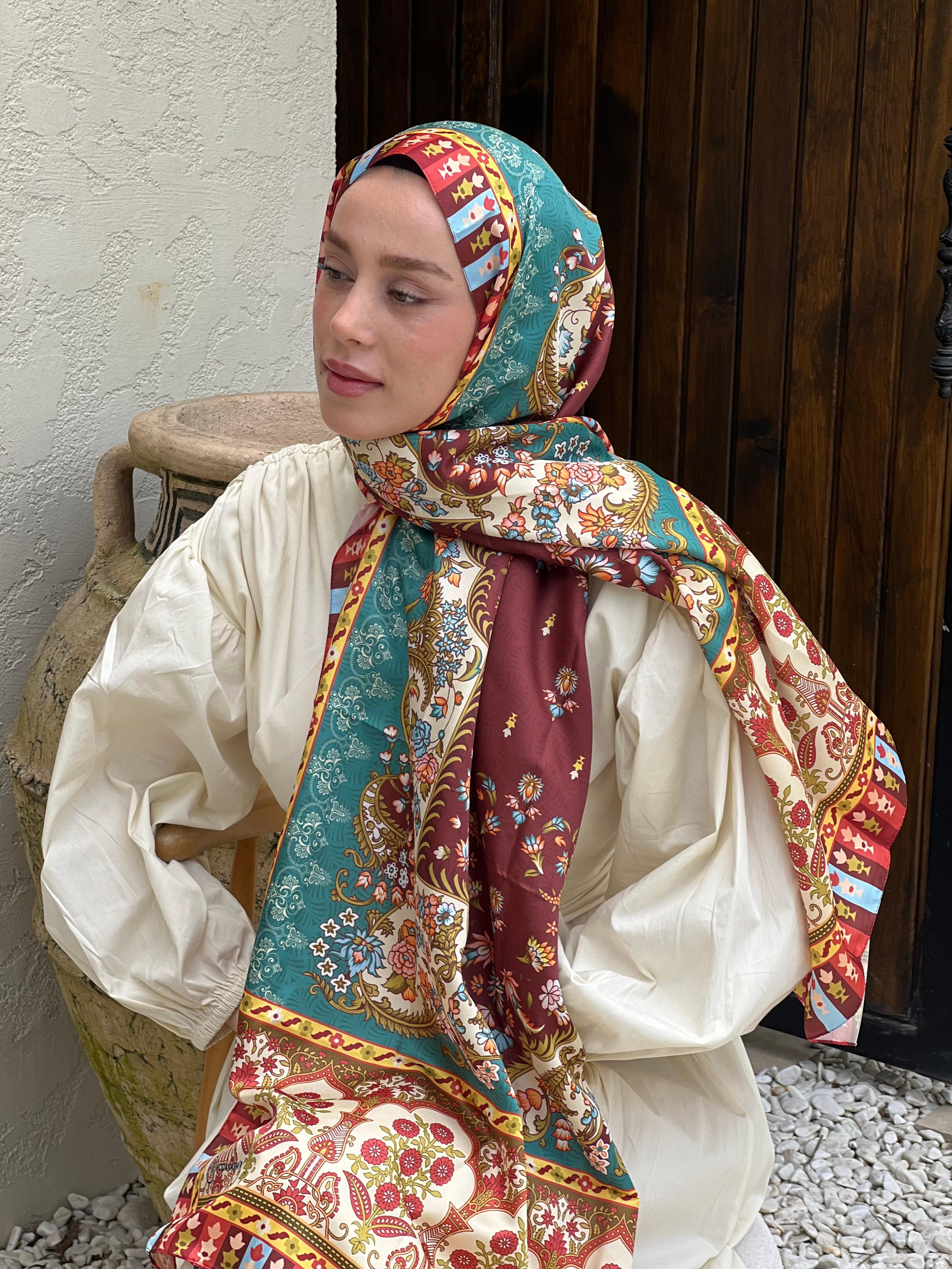 Sükut Desen Tanca Şal - Bordo-Kırmızı
